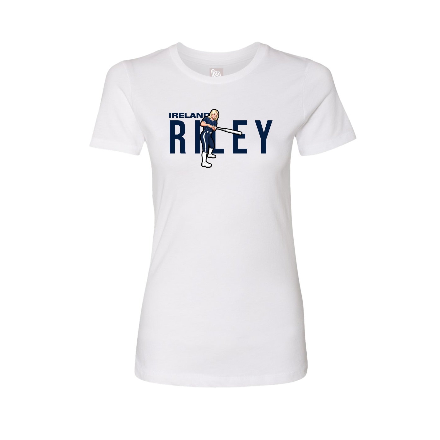 Fitted Women's Tee — Player Name in White