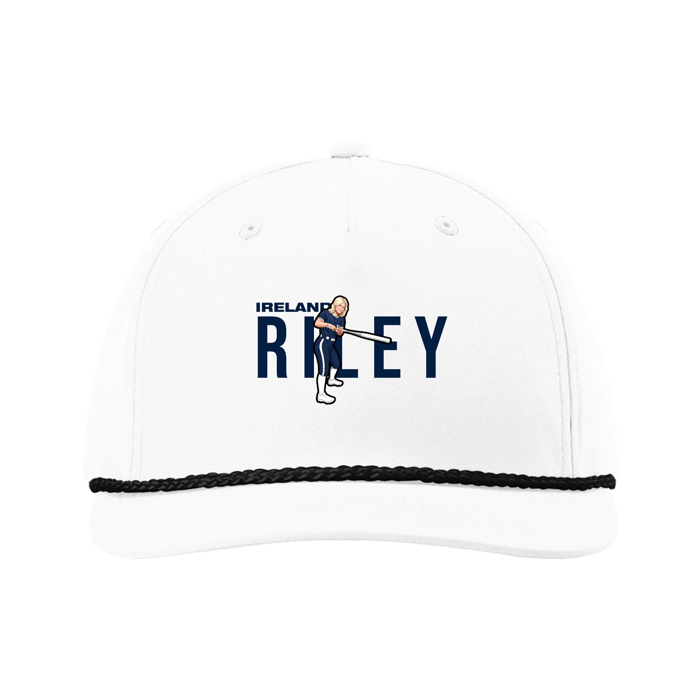 Five-Panel Classic Rope Cap — Player Name in White