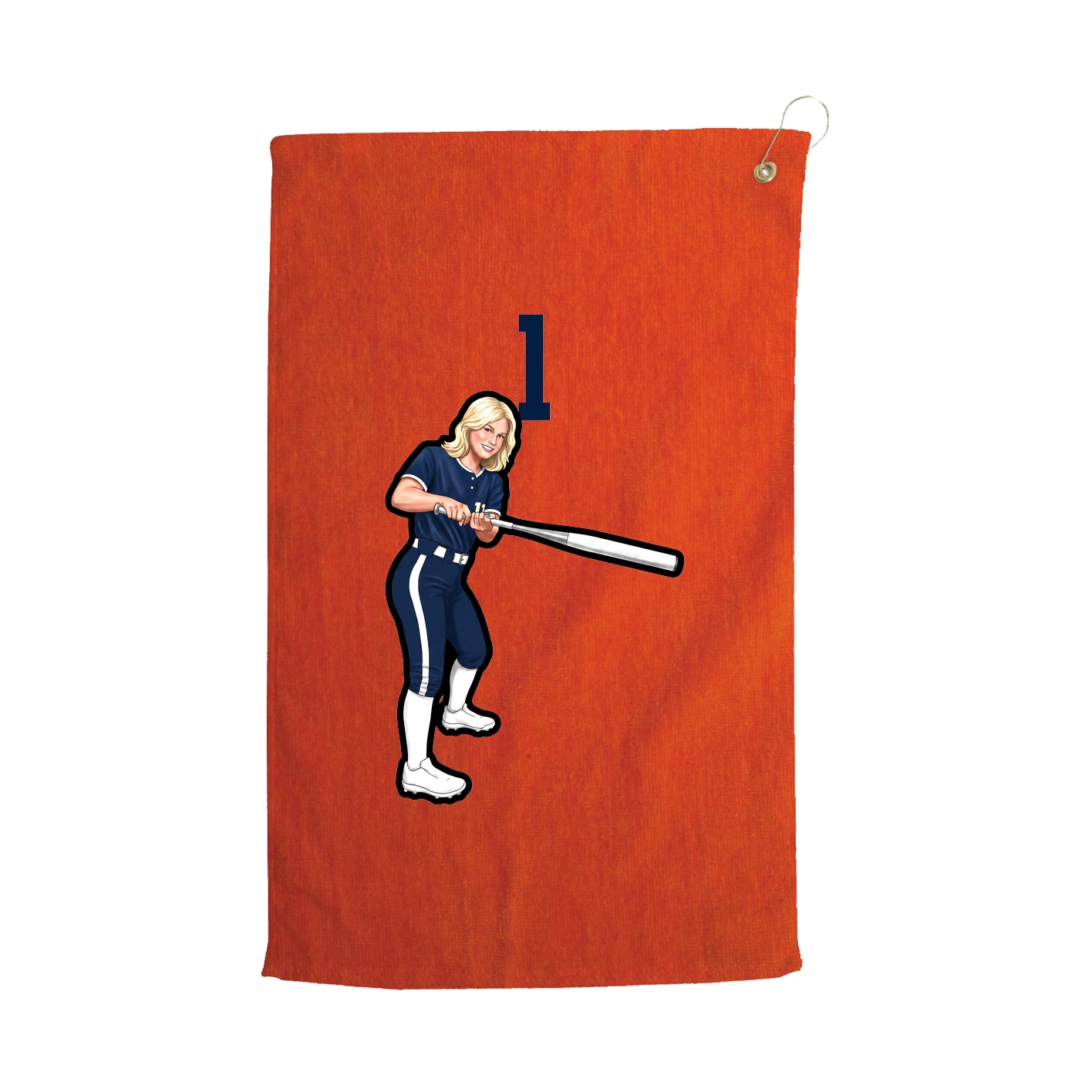 Golf Towel — Number Top in Orange