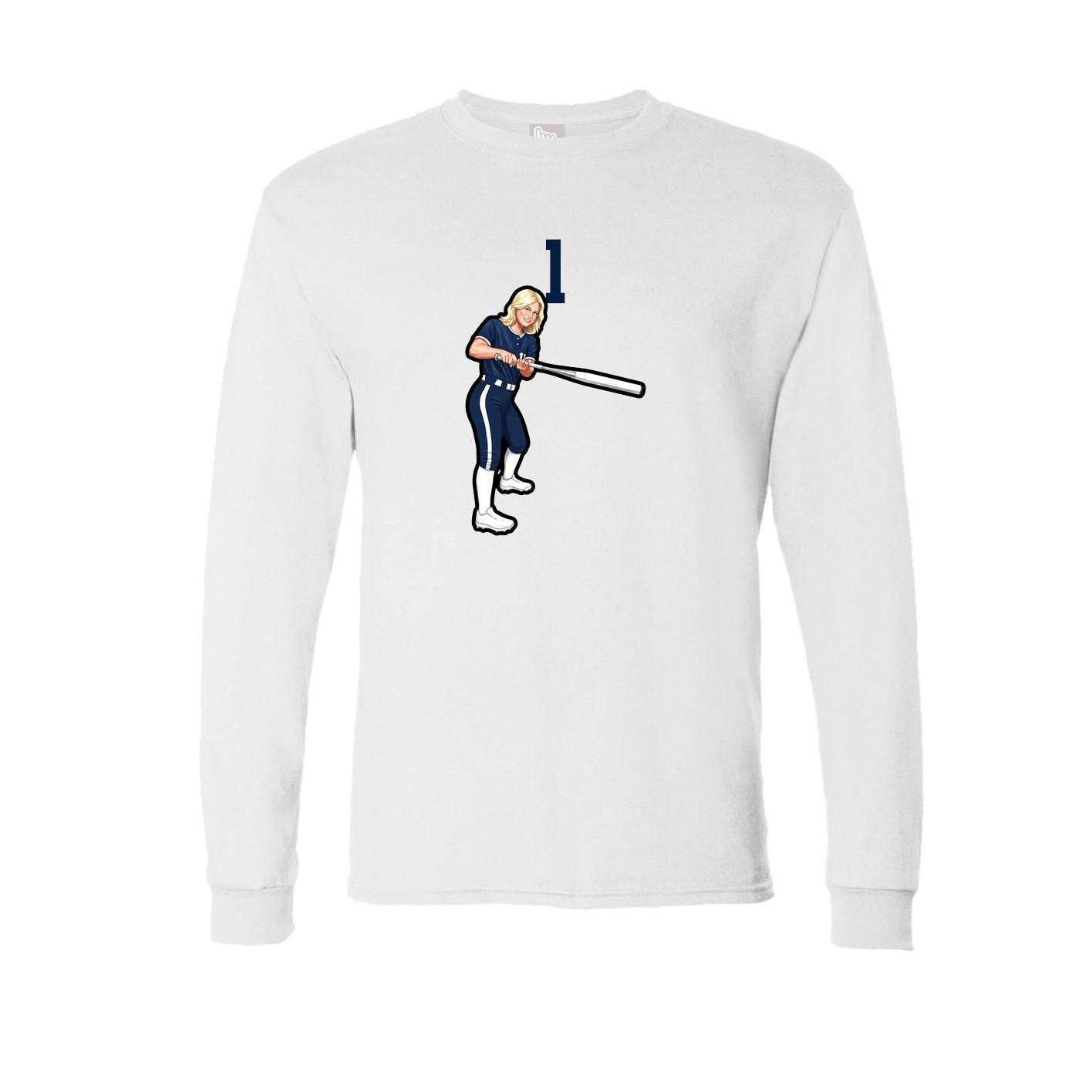 Long Sleeve Tee — Number Top in White