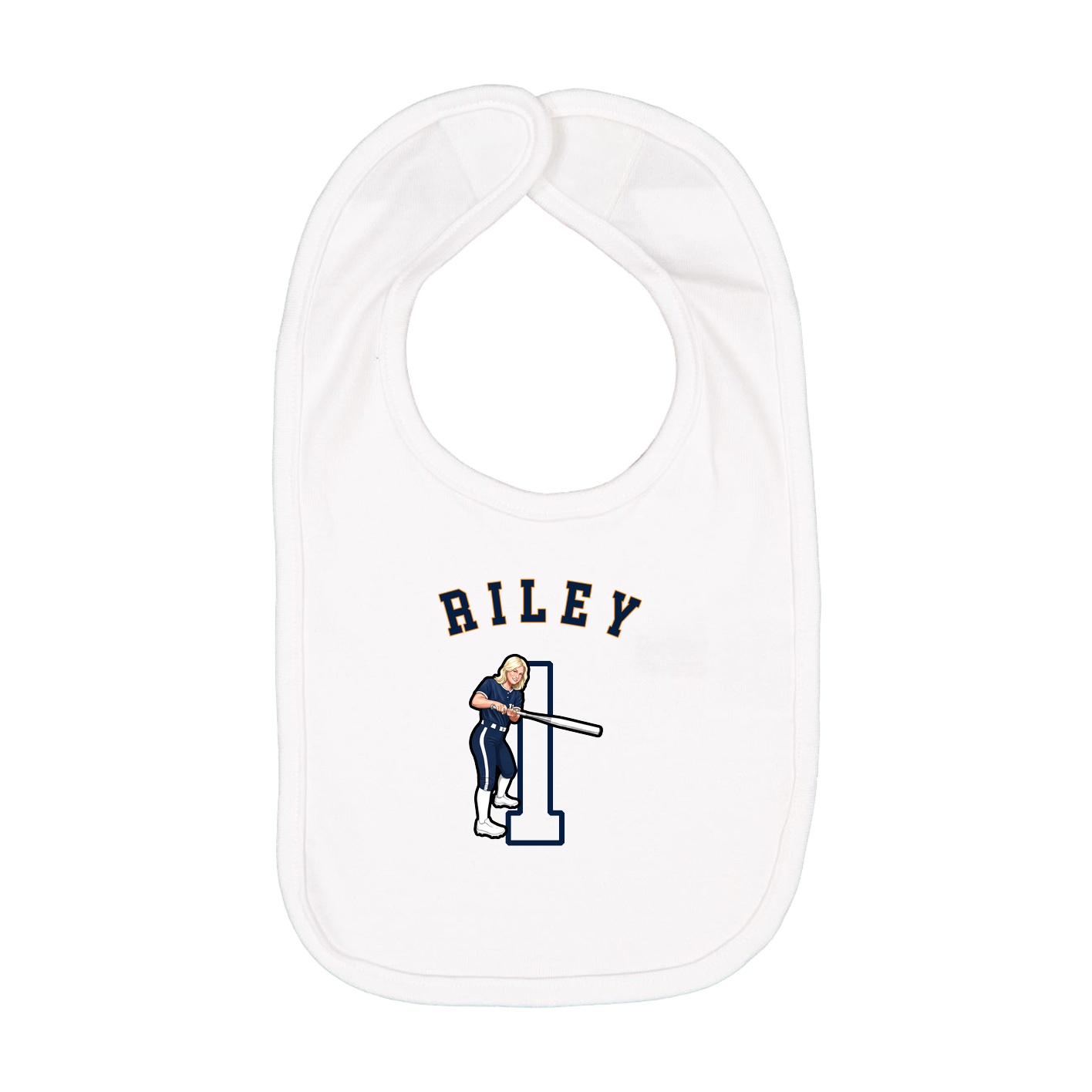 Infant Bib — Shirsey Arch in White
