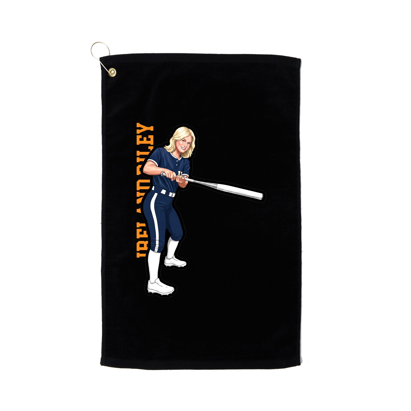 Golf Towel — Name Vertical in Black