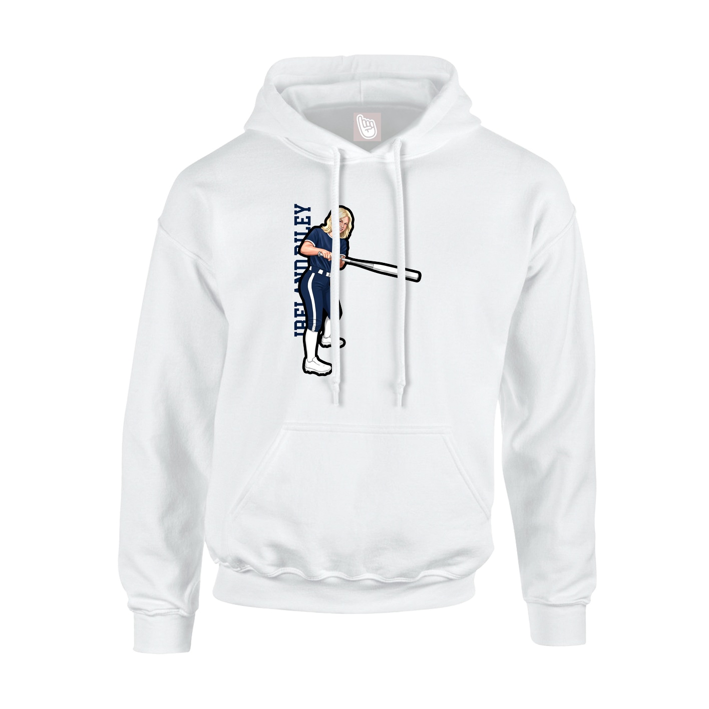 Youth Hoodie — Name Vertical in White