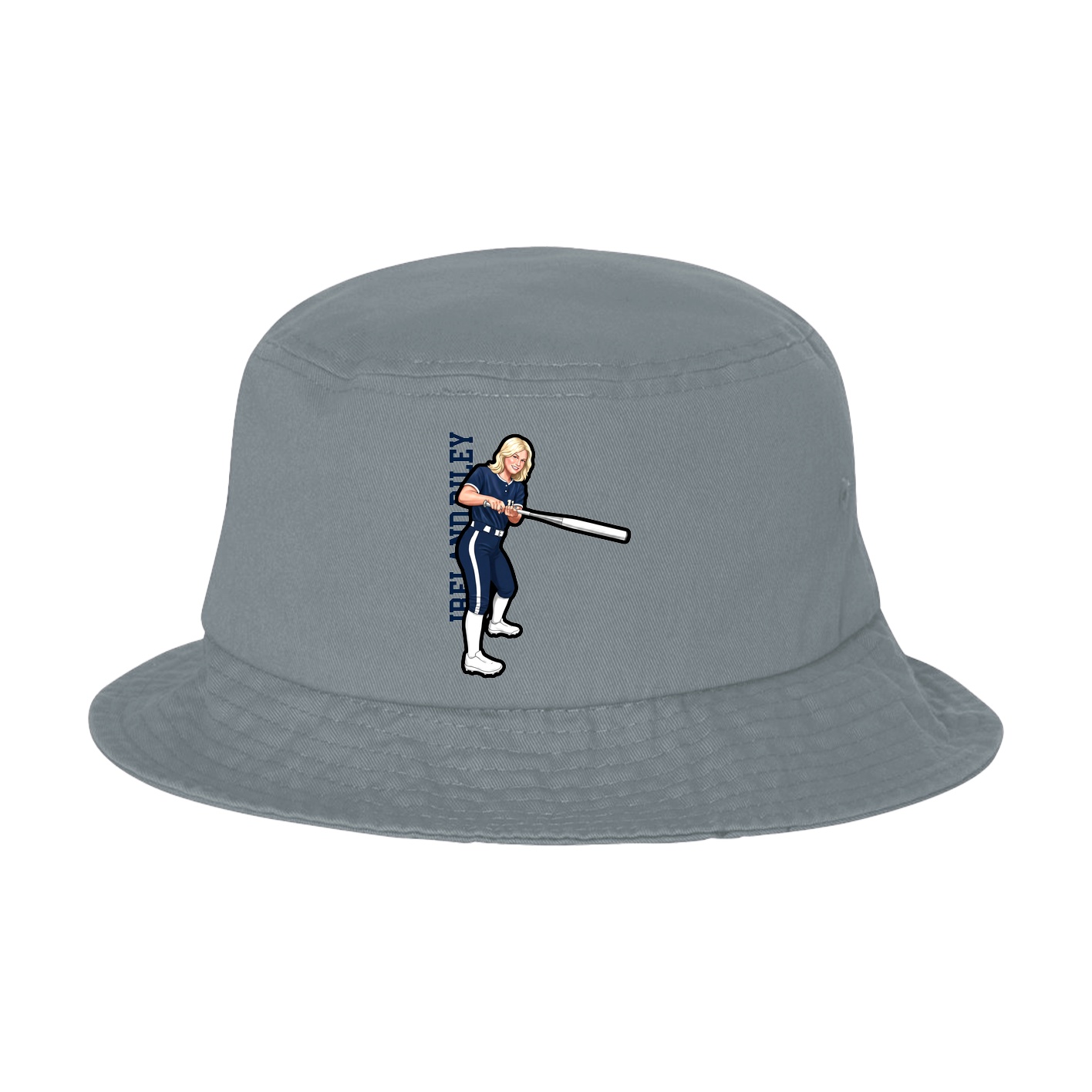 Bucket Cap — Name Vertical in Grey