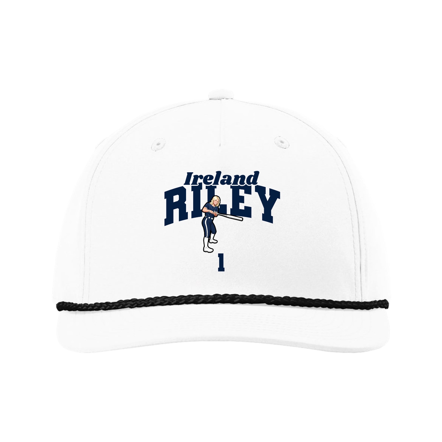 Five-Panel Classic Rope Cap — Signature Arch in White