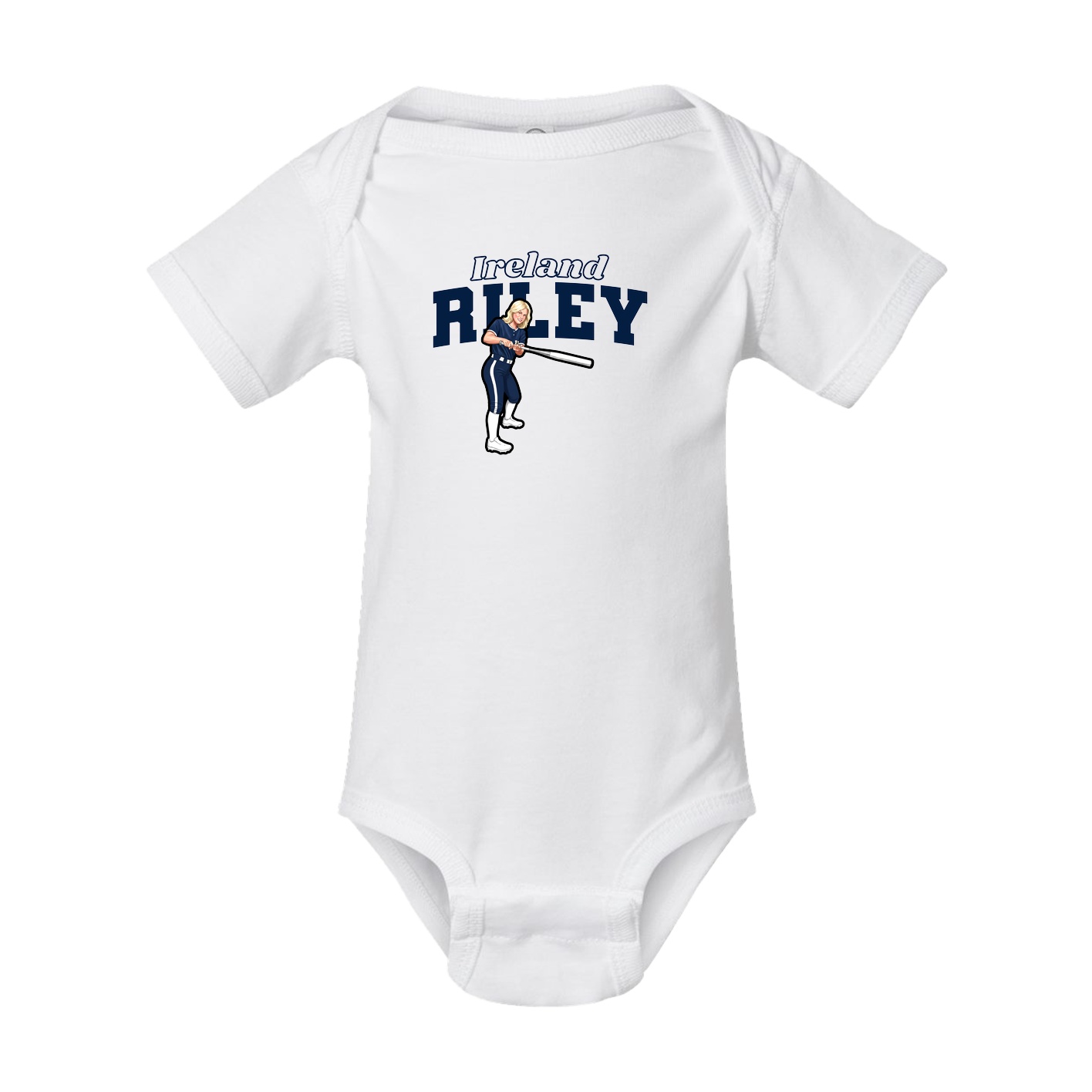 Baby Onesie — Name Arch in White