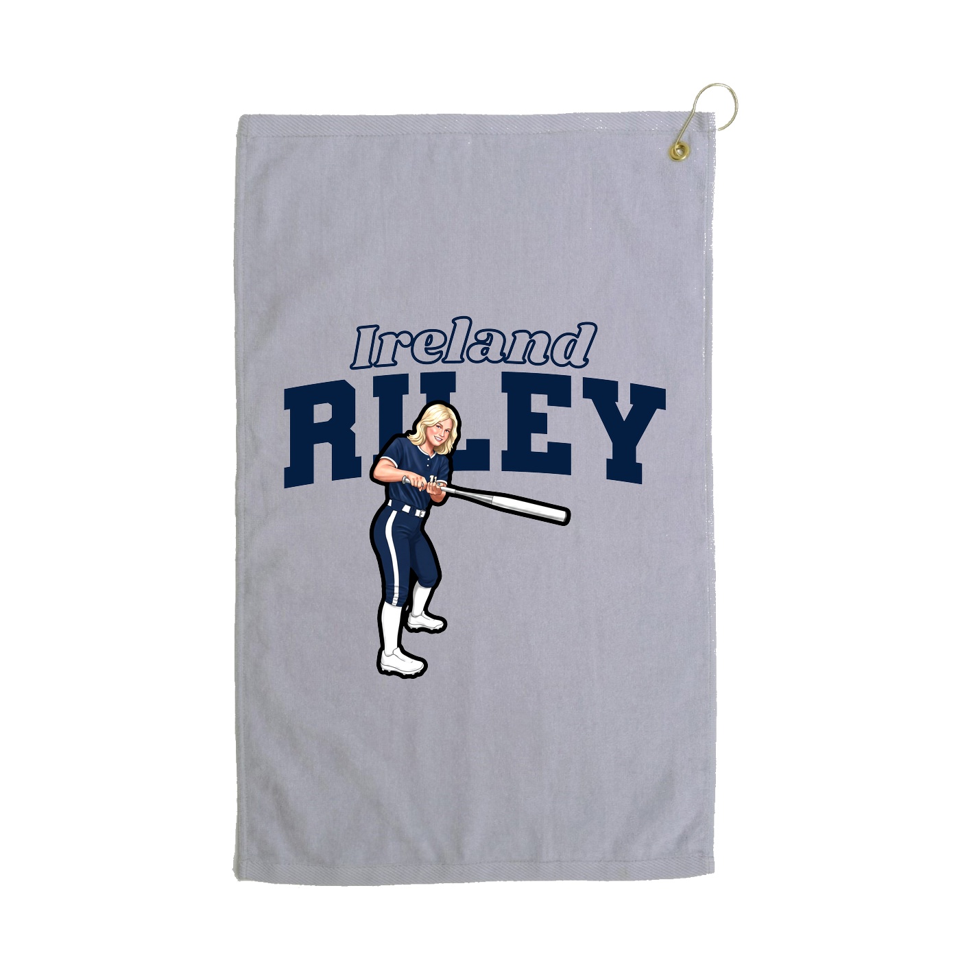 Golf Towel — Name Arch in Grey
