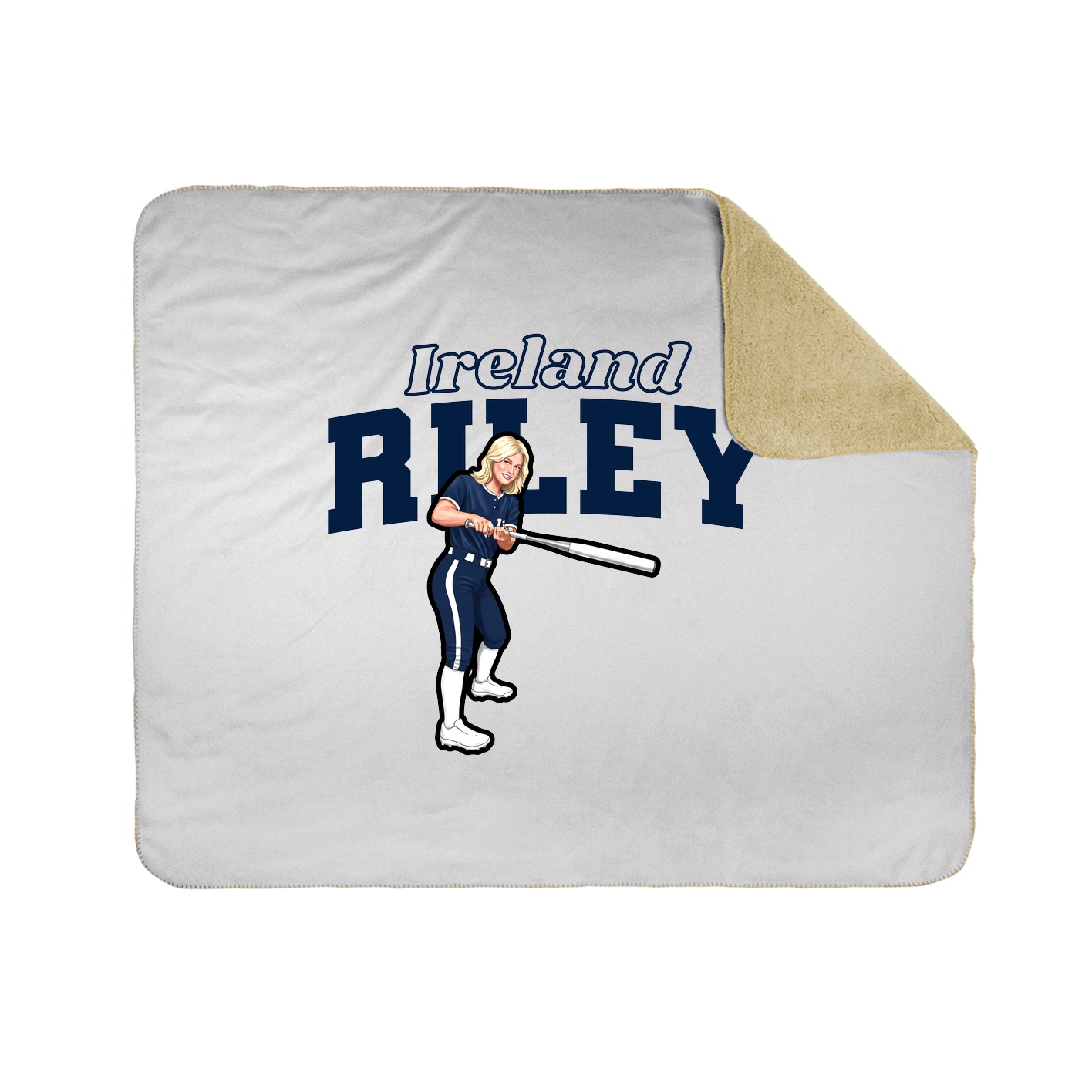 Throw Blanket — Name Arch in White