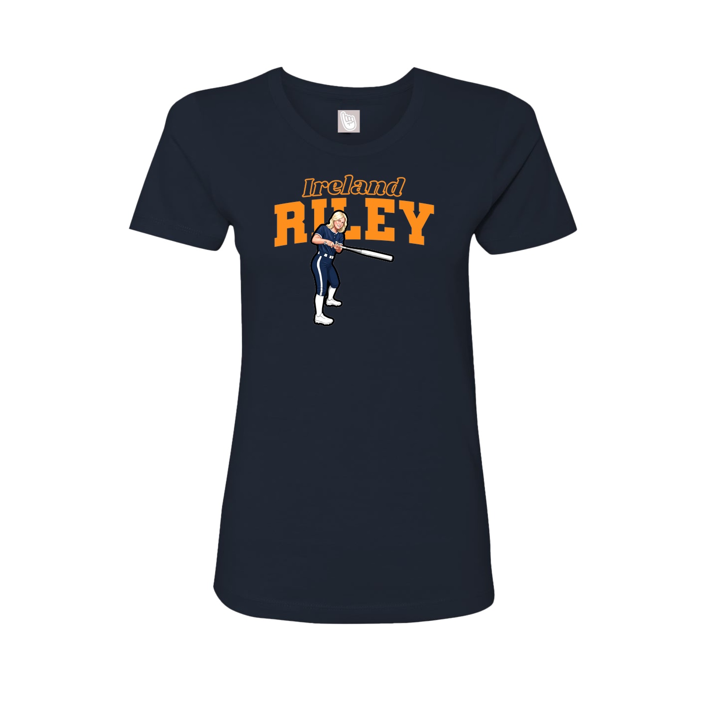 Fitted Women's Tee — Name Arch in Navy