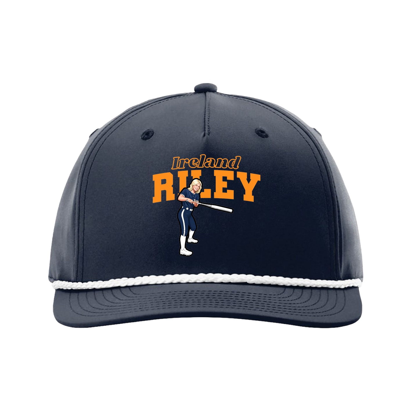 Five-Panel Classic Rope Cap — Name Arch in Navy