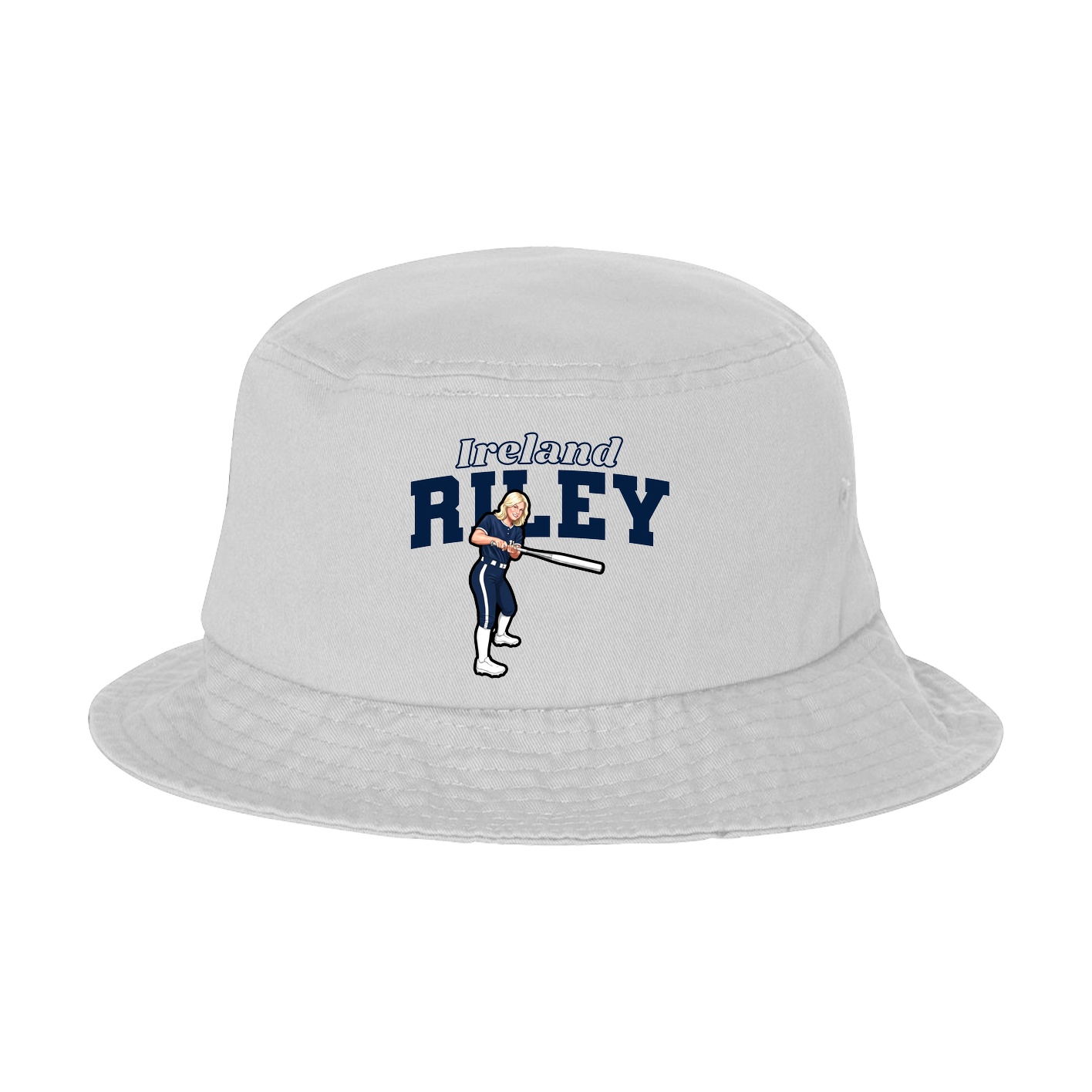 Bucket Cap — Name Arch in White