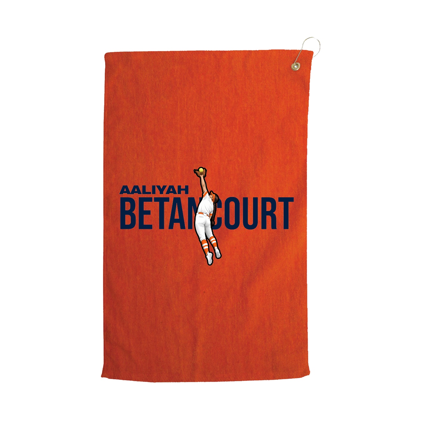 Golf Towel — Player Name in Orange
