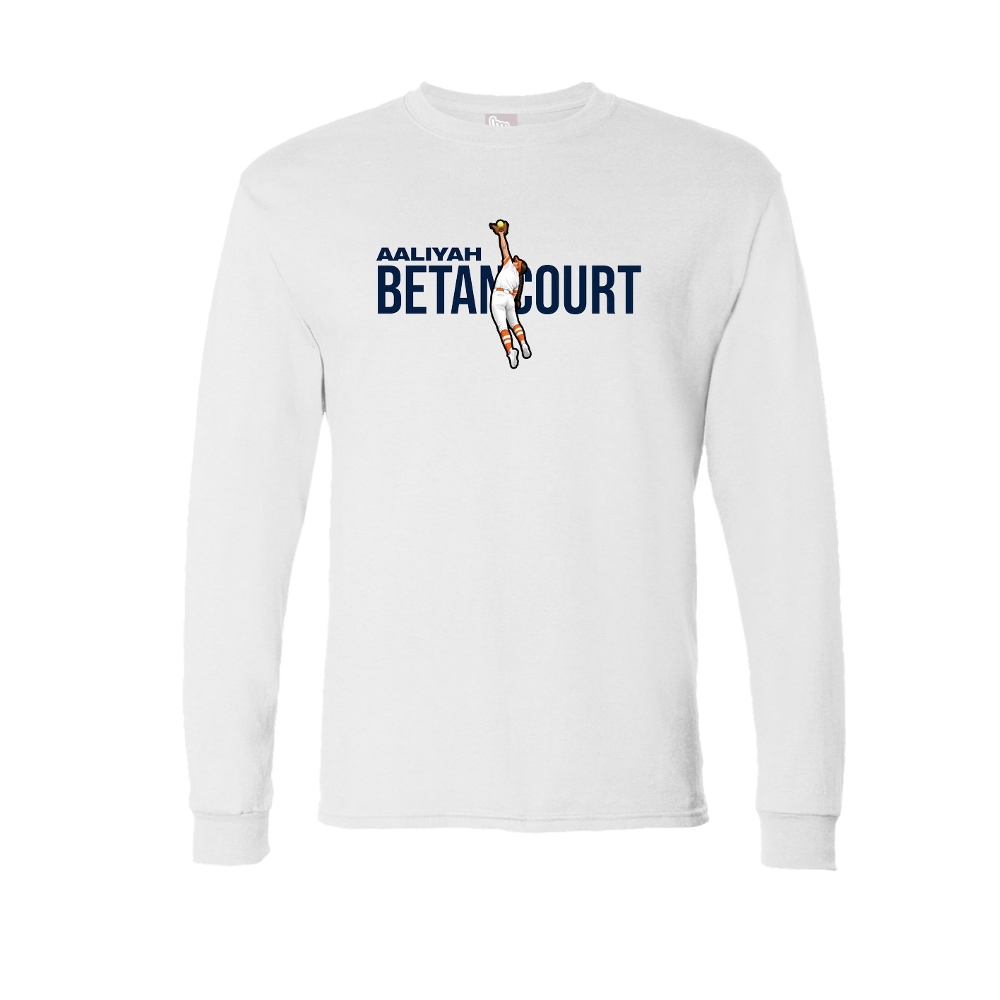 Long Sleeve Tee — Player Name in White