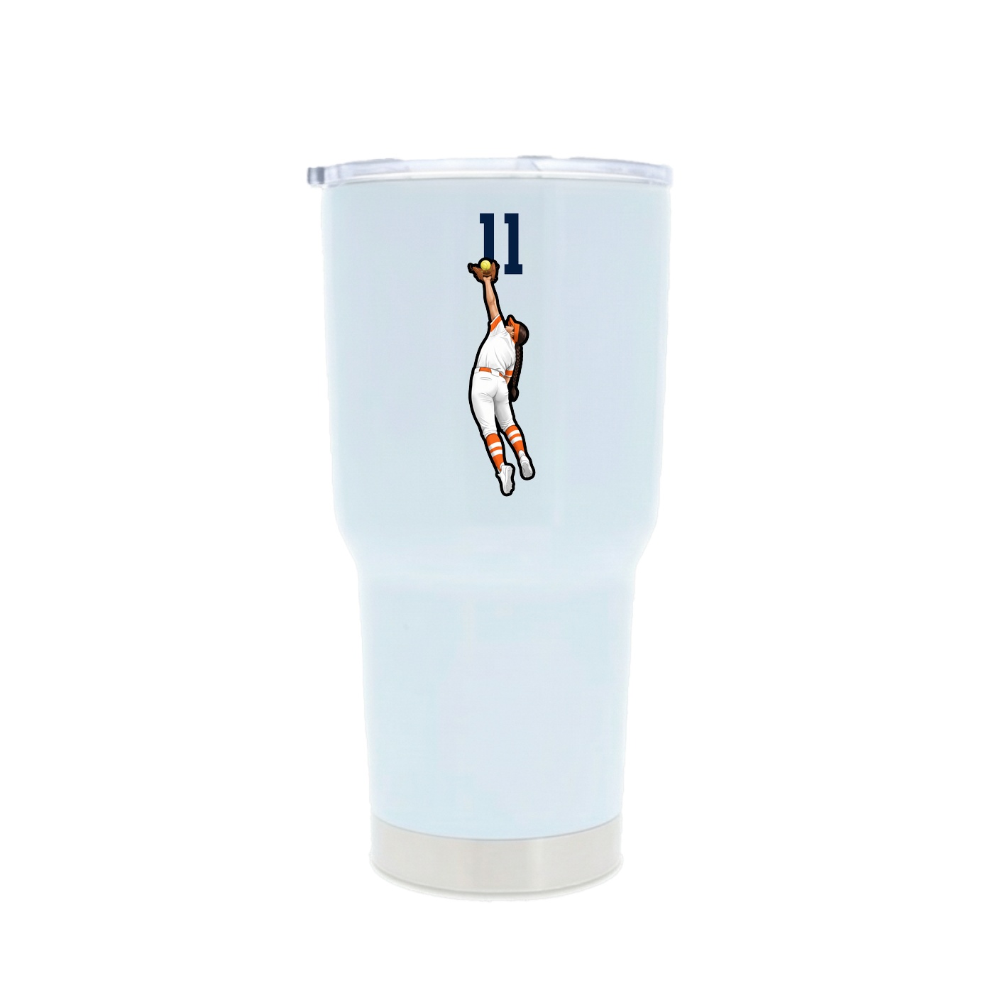 30oz Stainless Steel Tumbler — Number Top in White