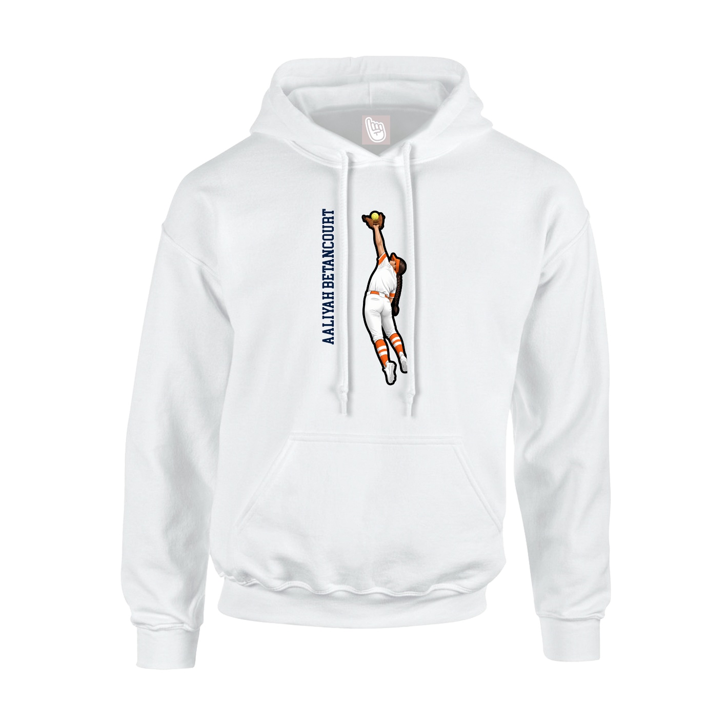 Youth Hoodie — Name Vertical in White
