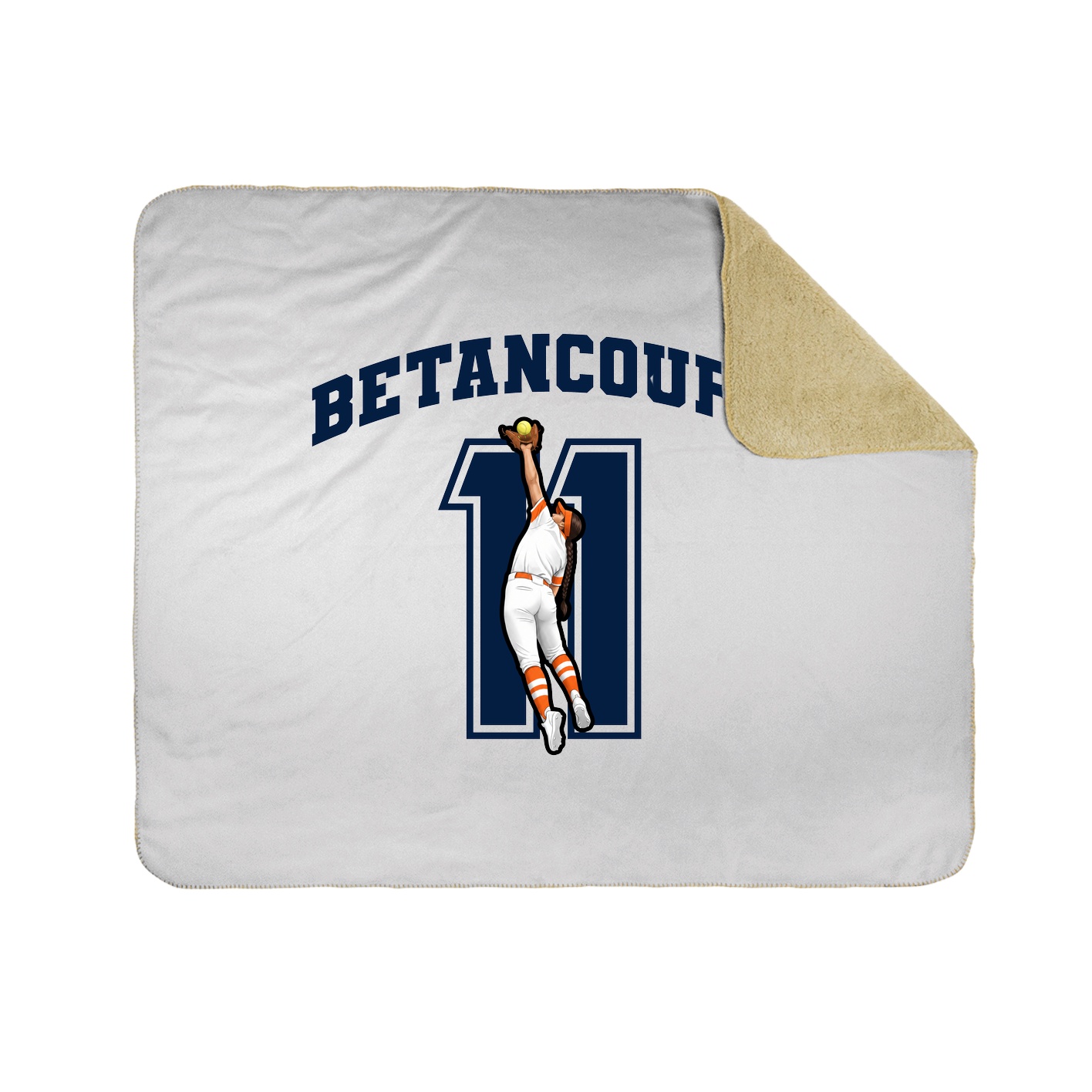 Throw Blanket — Number in White