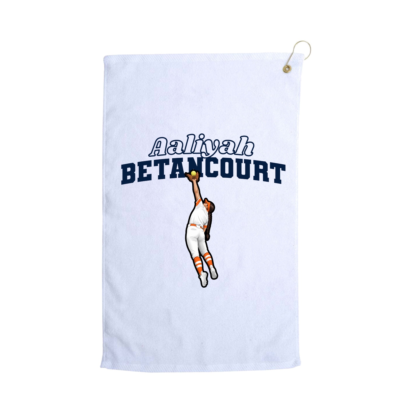 Golf Towel — Name Arch in White