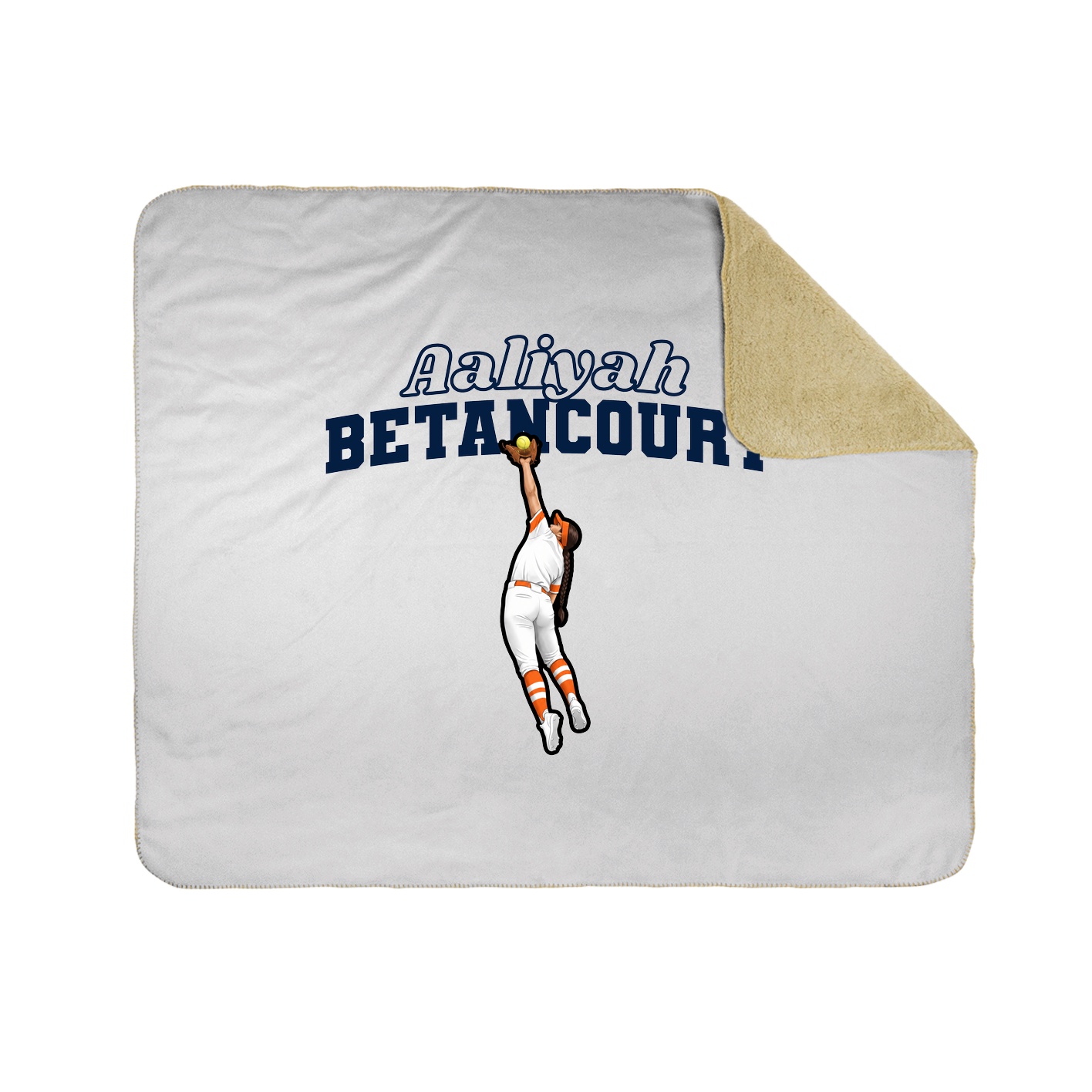 Throw Blanket — Name Arch in White