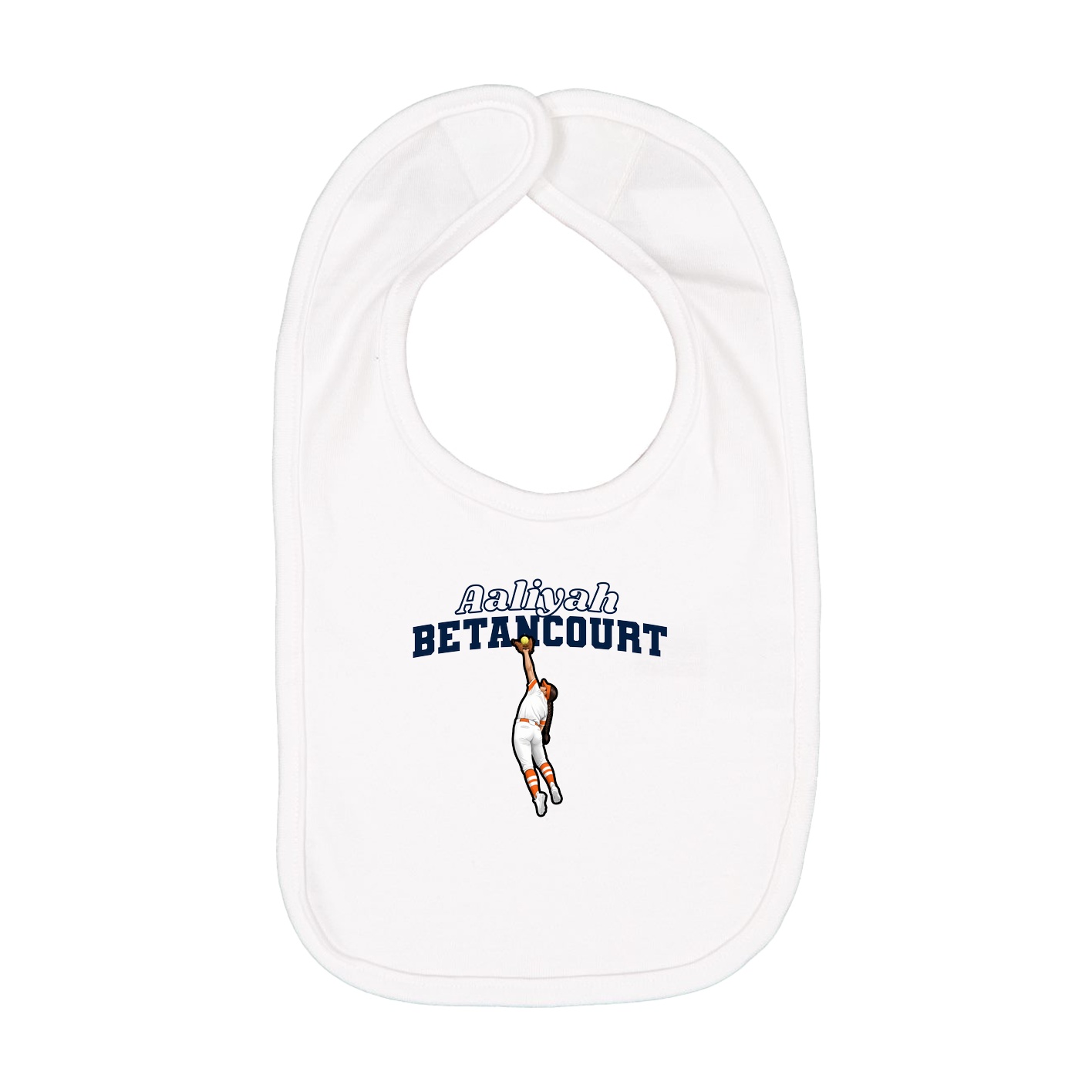 Infant Bib — Name Arch in White