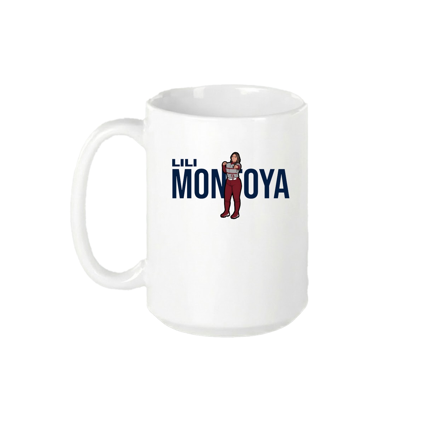 15oz Coffee Mug — Player Name in White