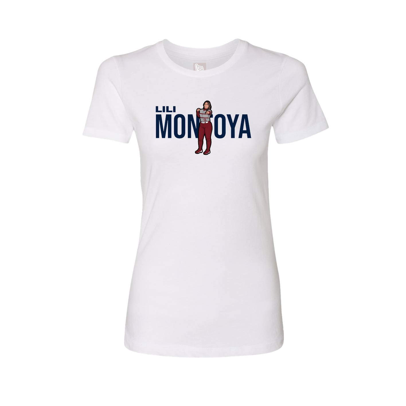 Fitted Women's Tee — Player Name in White