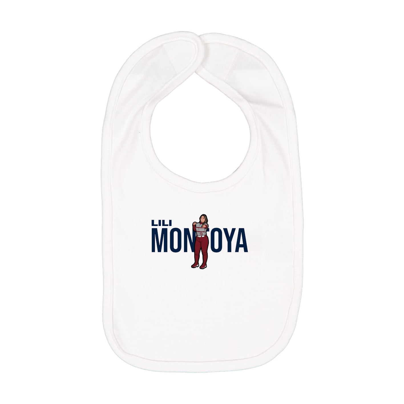Infant Bib — Player Name in White