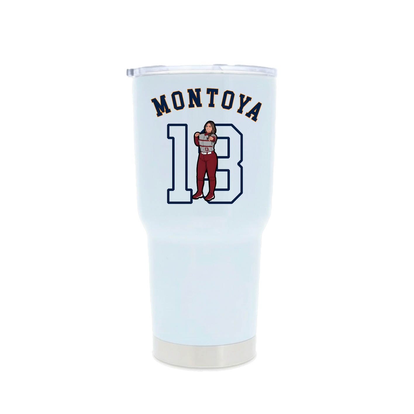 30oz Stainless Steel Tumbler — Shirsey Arch in White