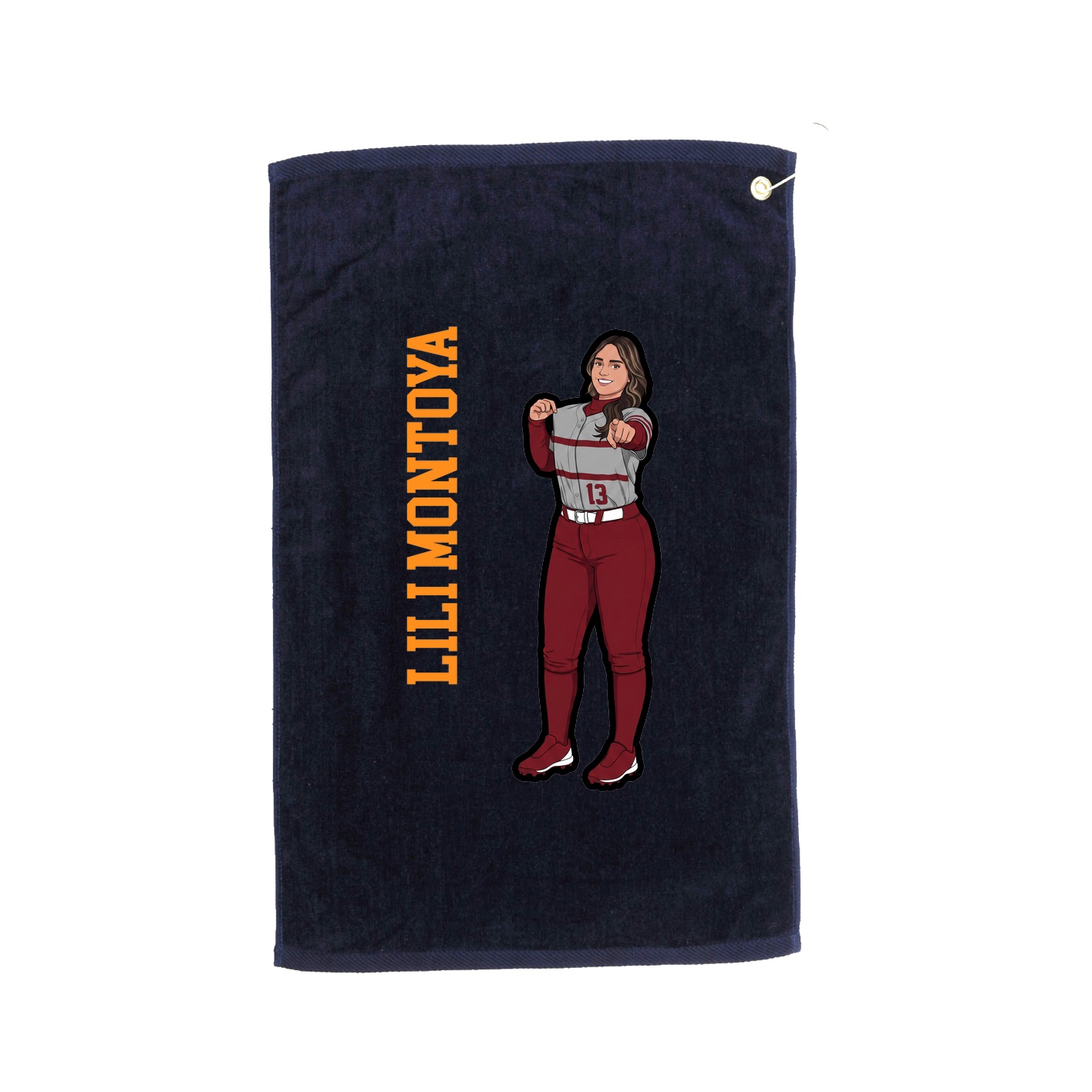 Golf Towel — Name Vertical in Navy