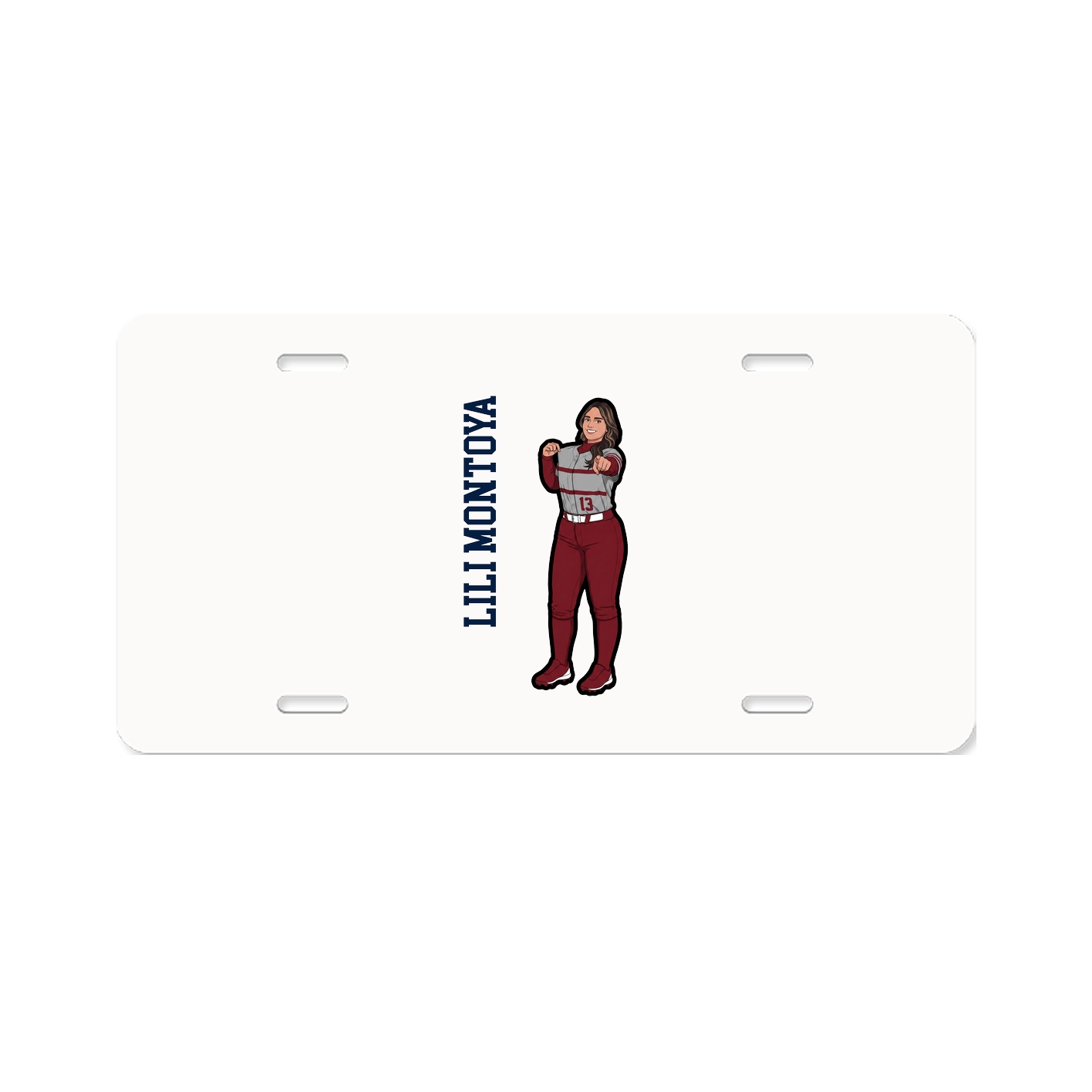License Plate — Name Vertical in Classic