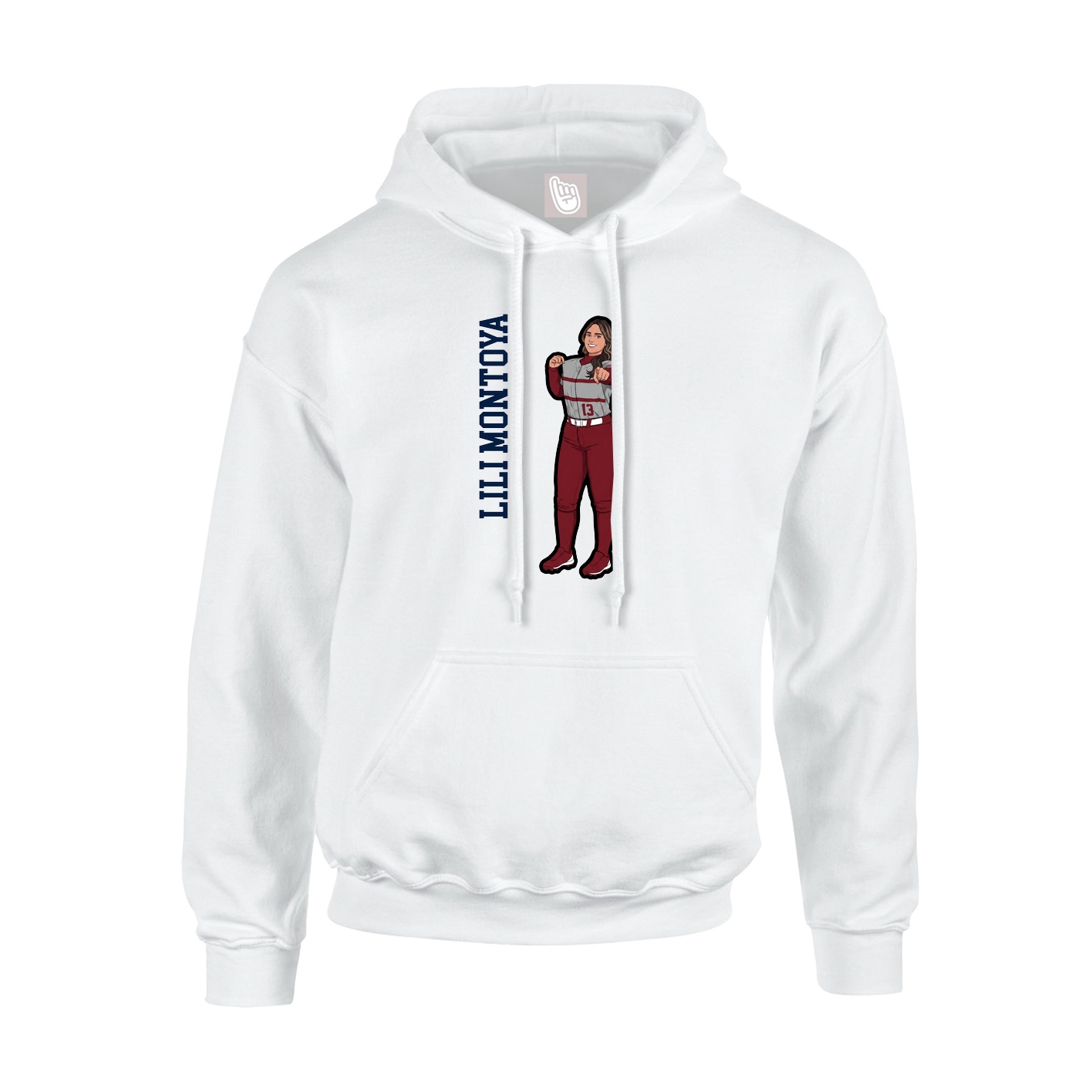 Youth Hoodie — Name Vertical in White