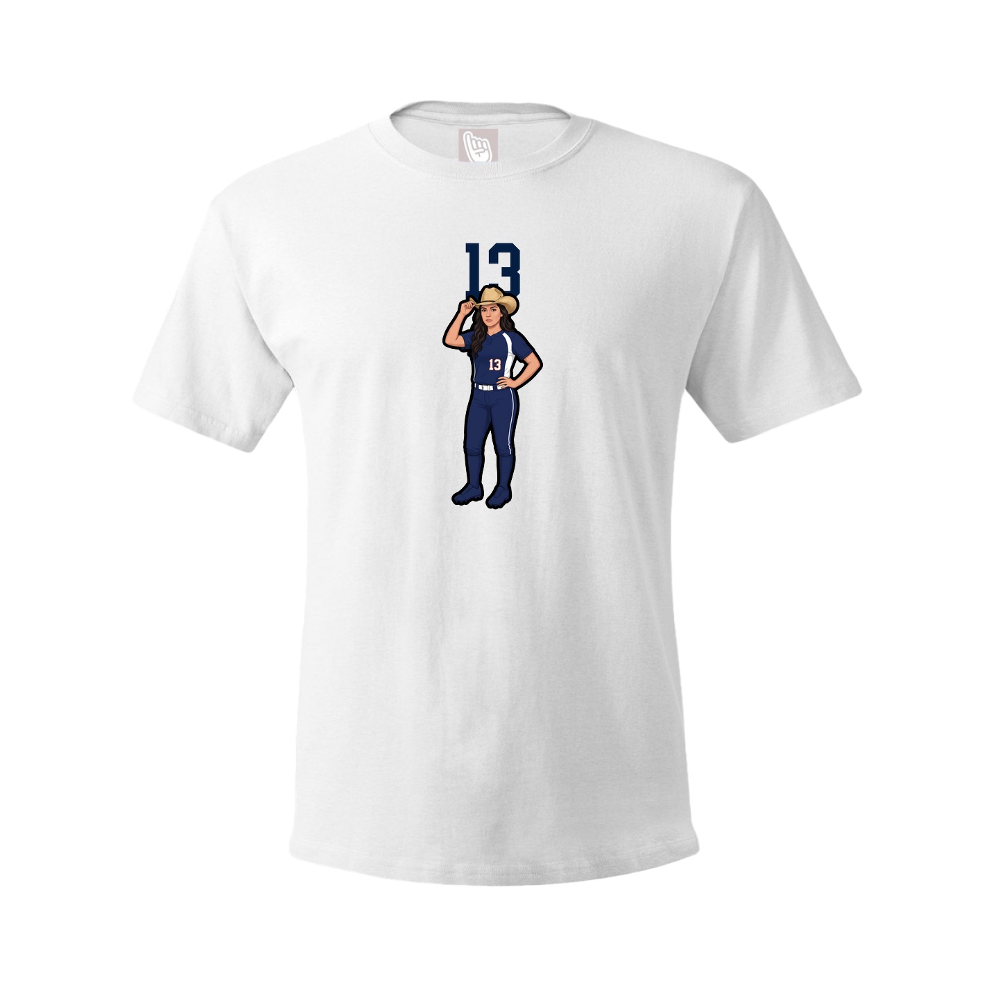 Youth Tee — Number Top in White