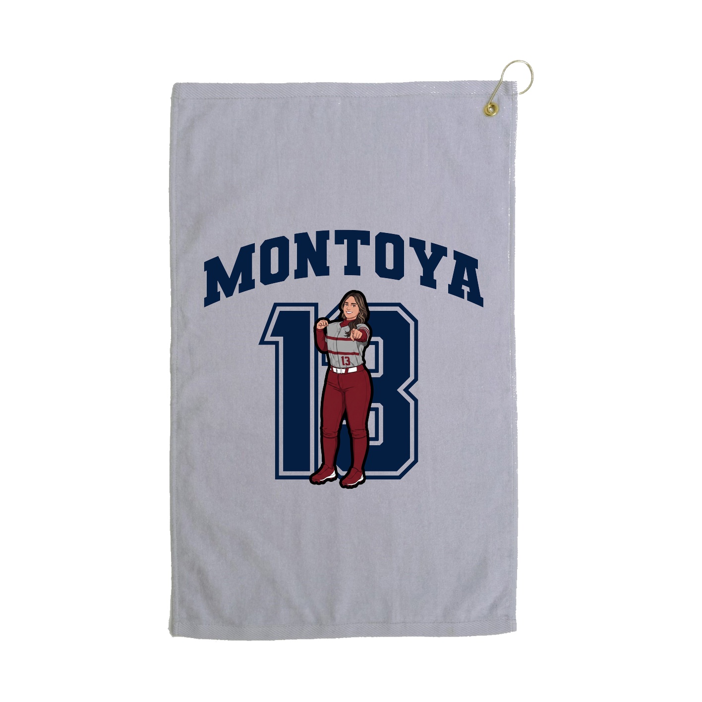 Golf Towel — Number in Grey