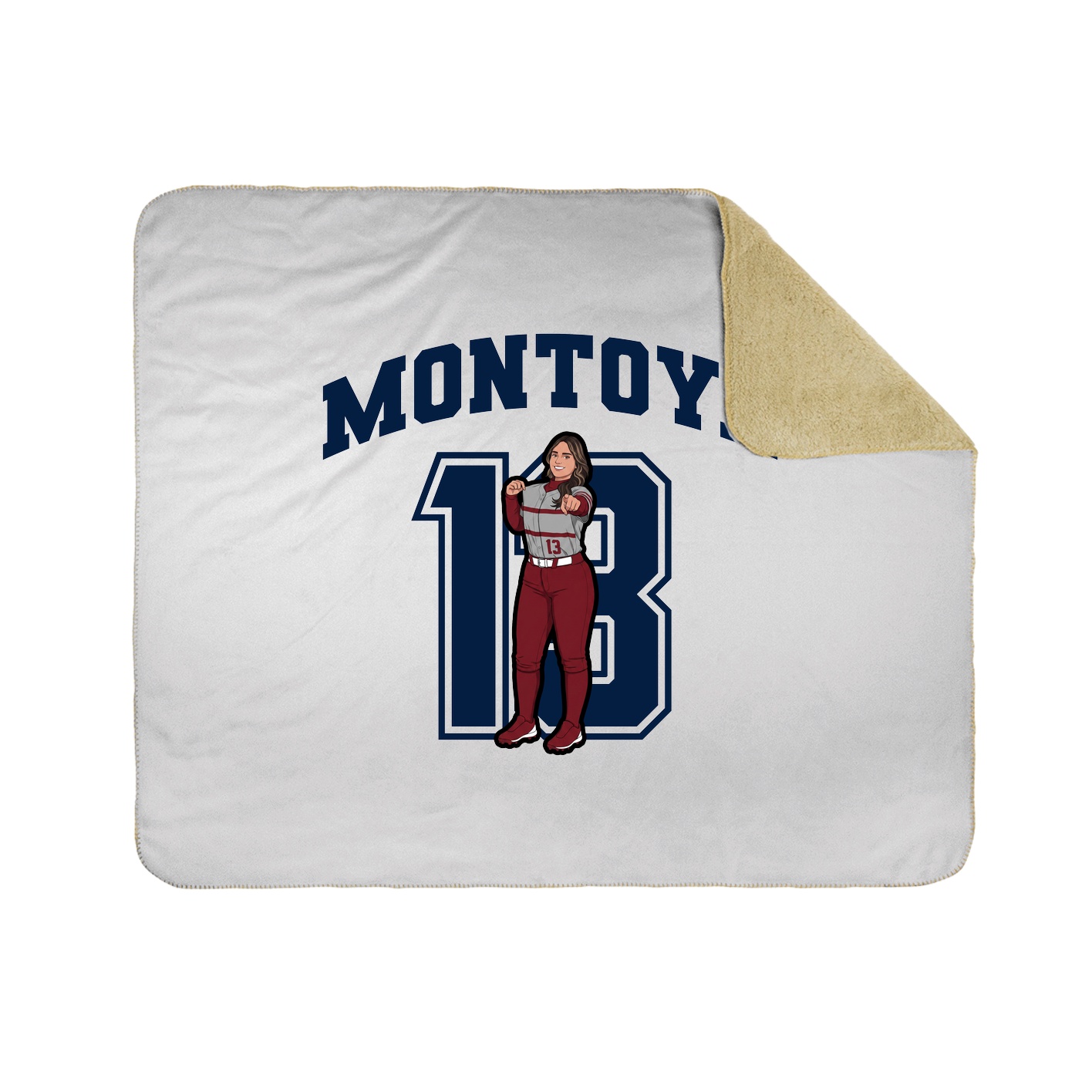 Throw Blanket — Number in White