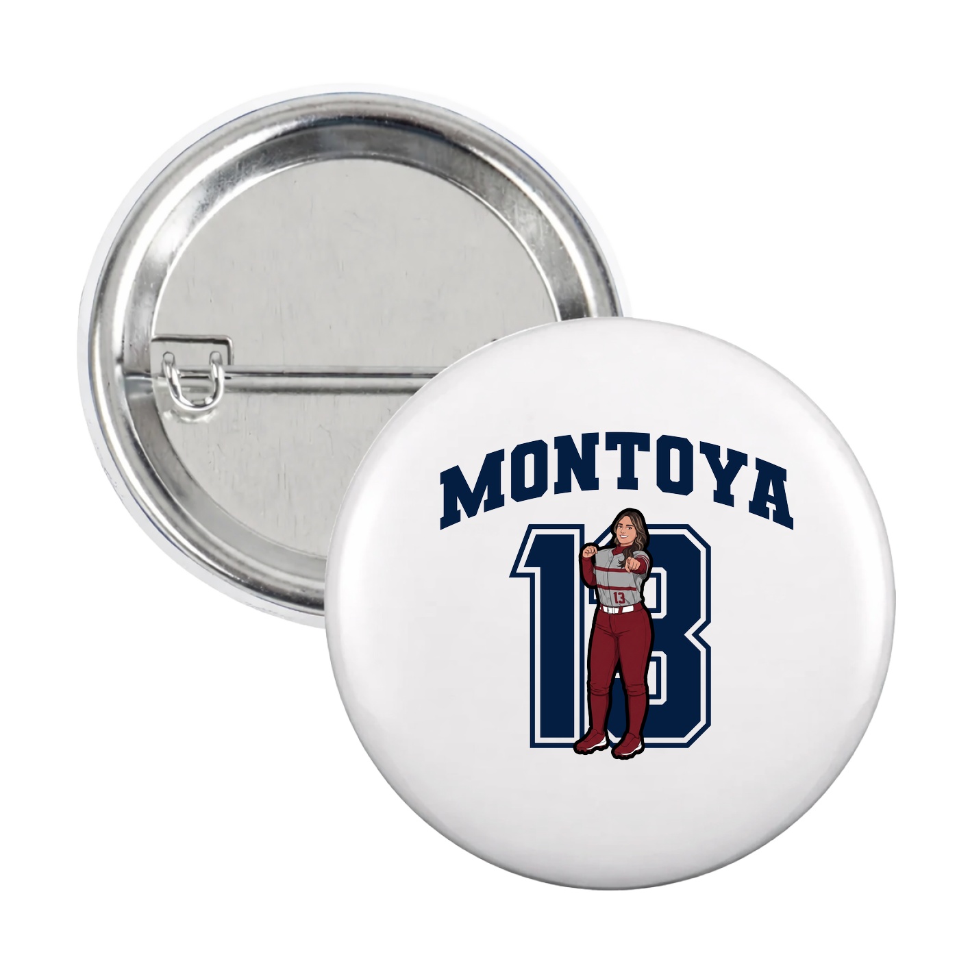 Game Day Button — Number in White