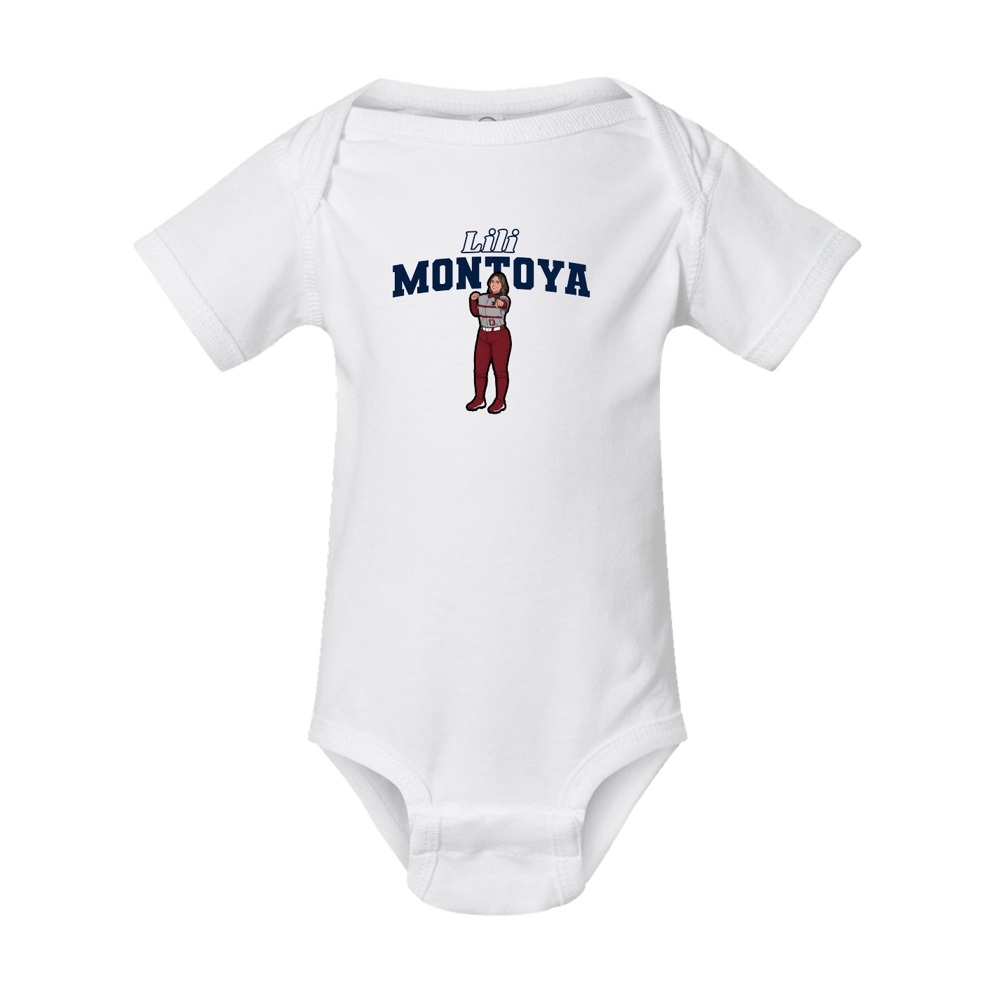 Baby Onesie — Name Arch in White