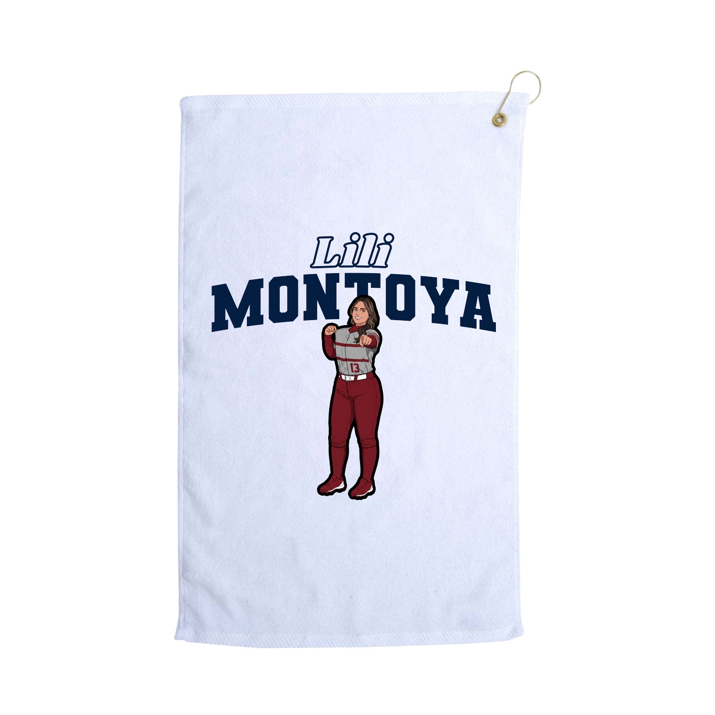 Golf Towel — Name Arch in White