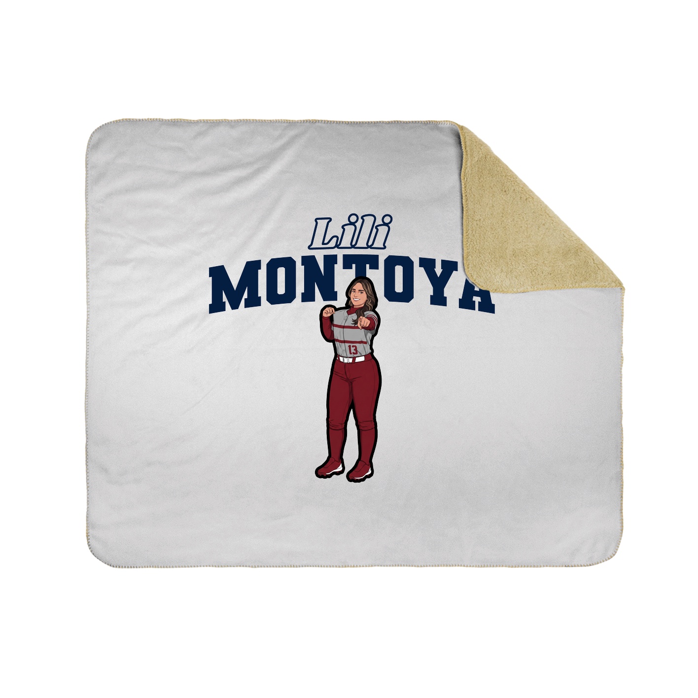 Throw Blanket — Name Arch in White