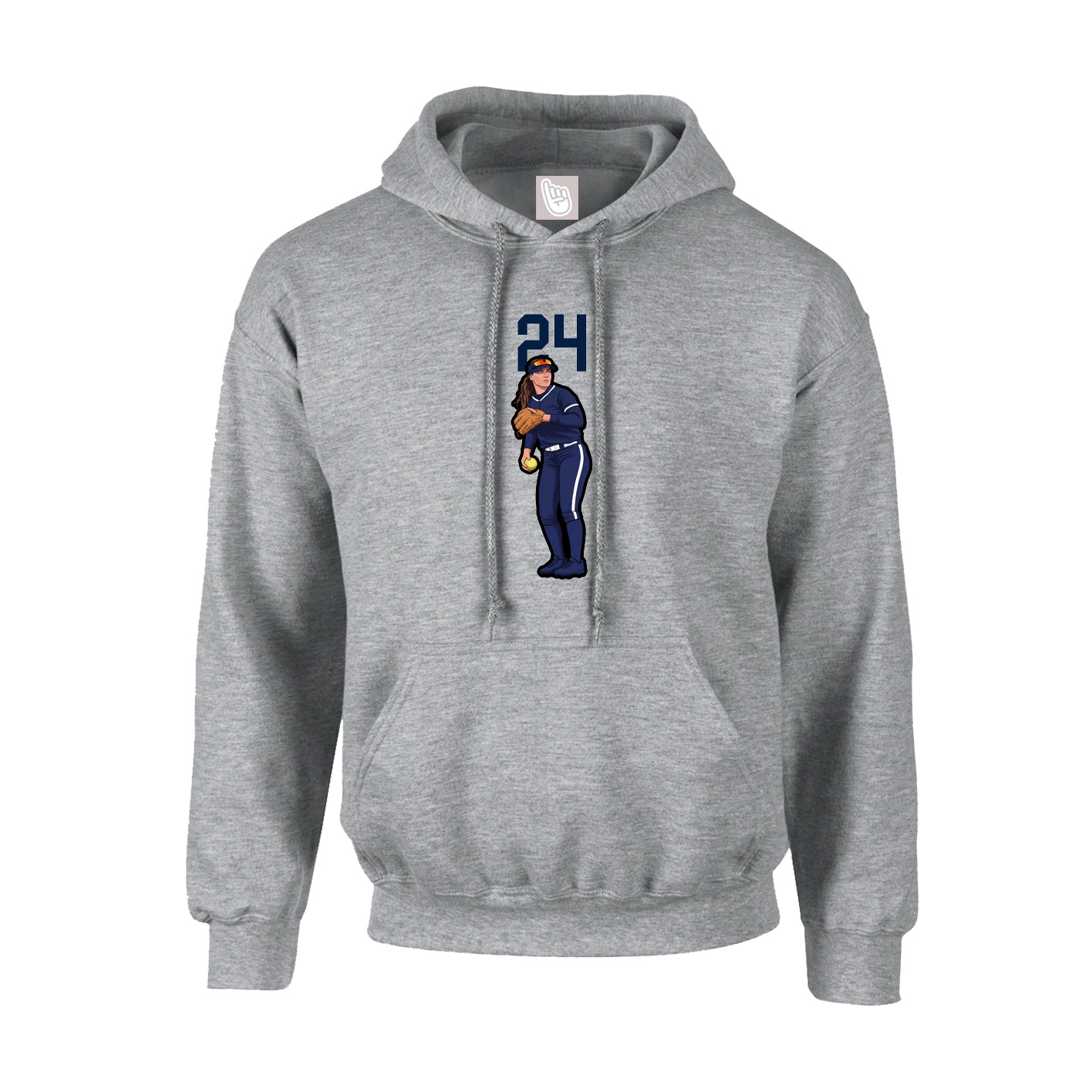 Youth Hoodie — Number Top in Grey