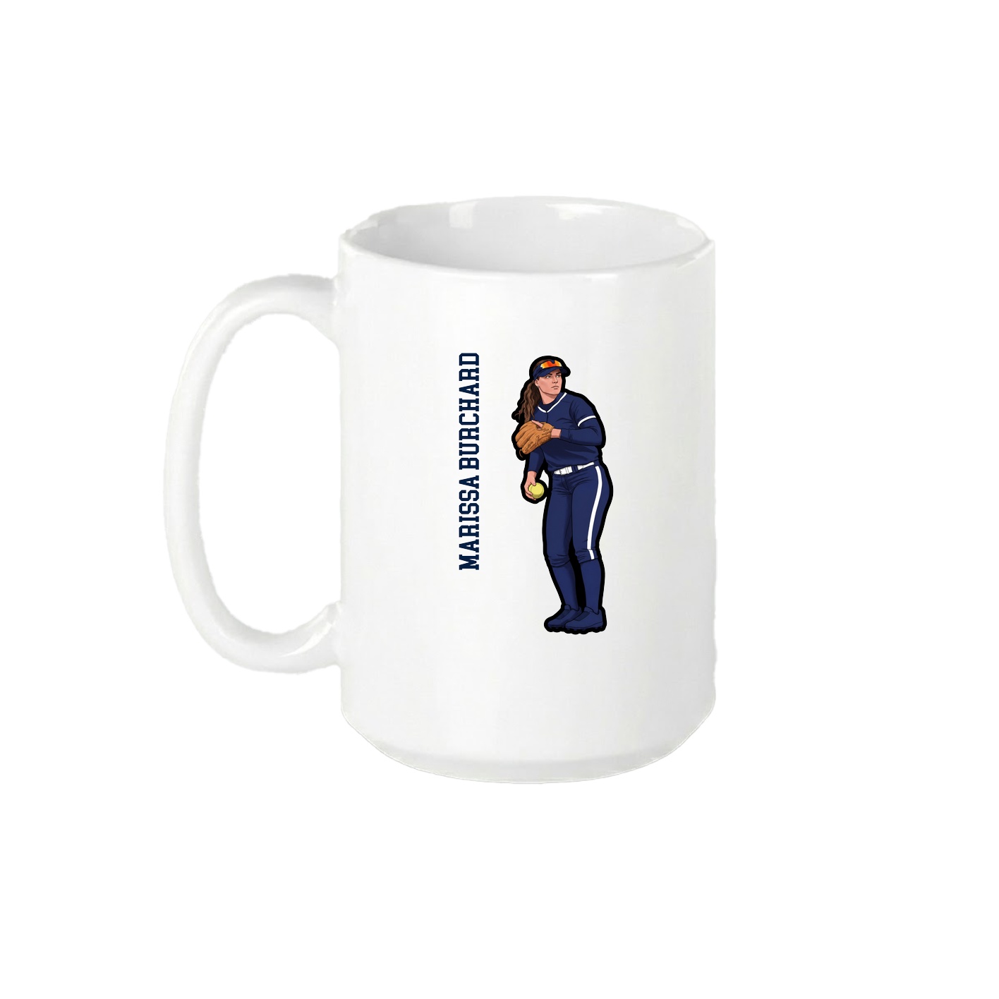 15oz Coffee Mug — Name Vertical in White