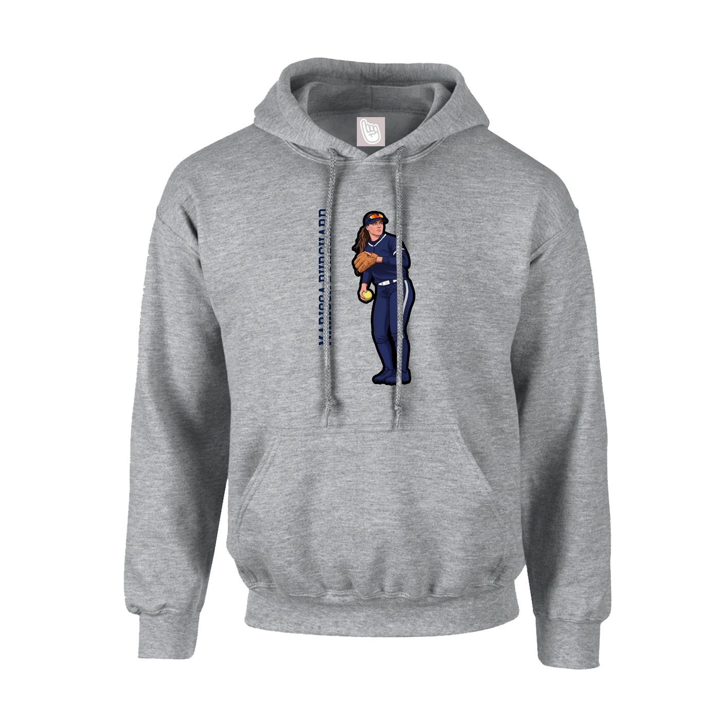 Hoodie — Name Vertical in Grey