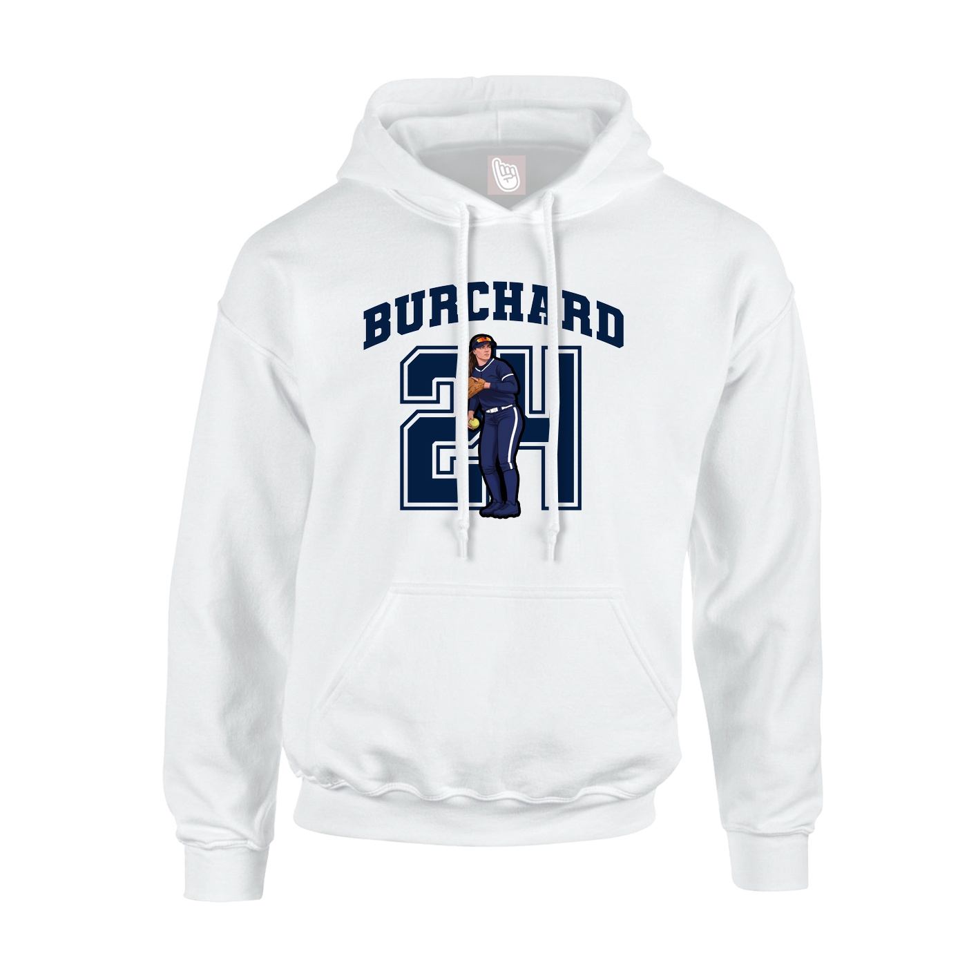 Youth Hoodie — Number in White