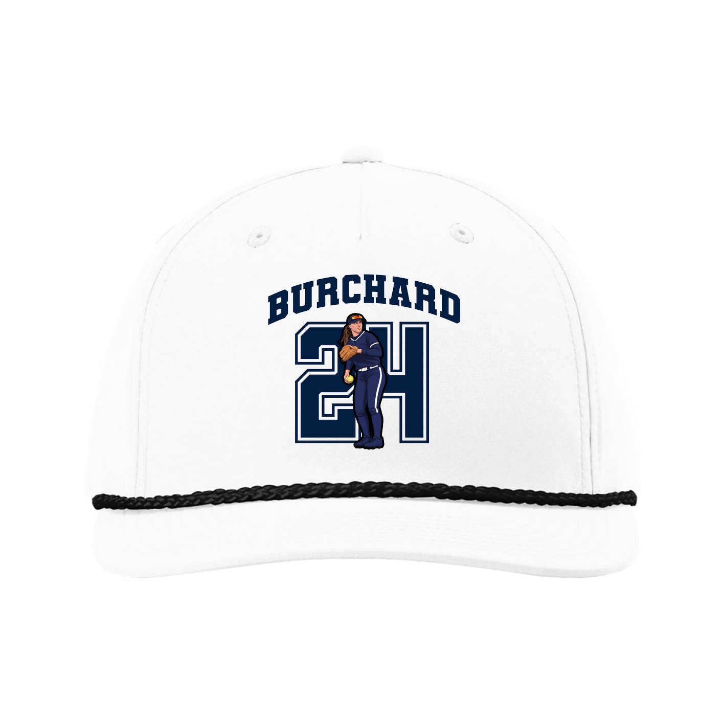 Five-Panel Classic Rope Cap — Number in White