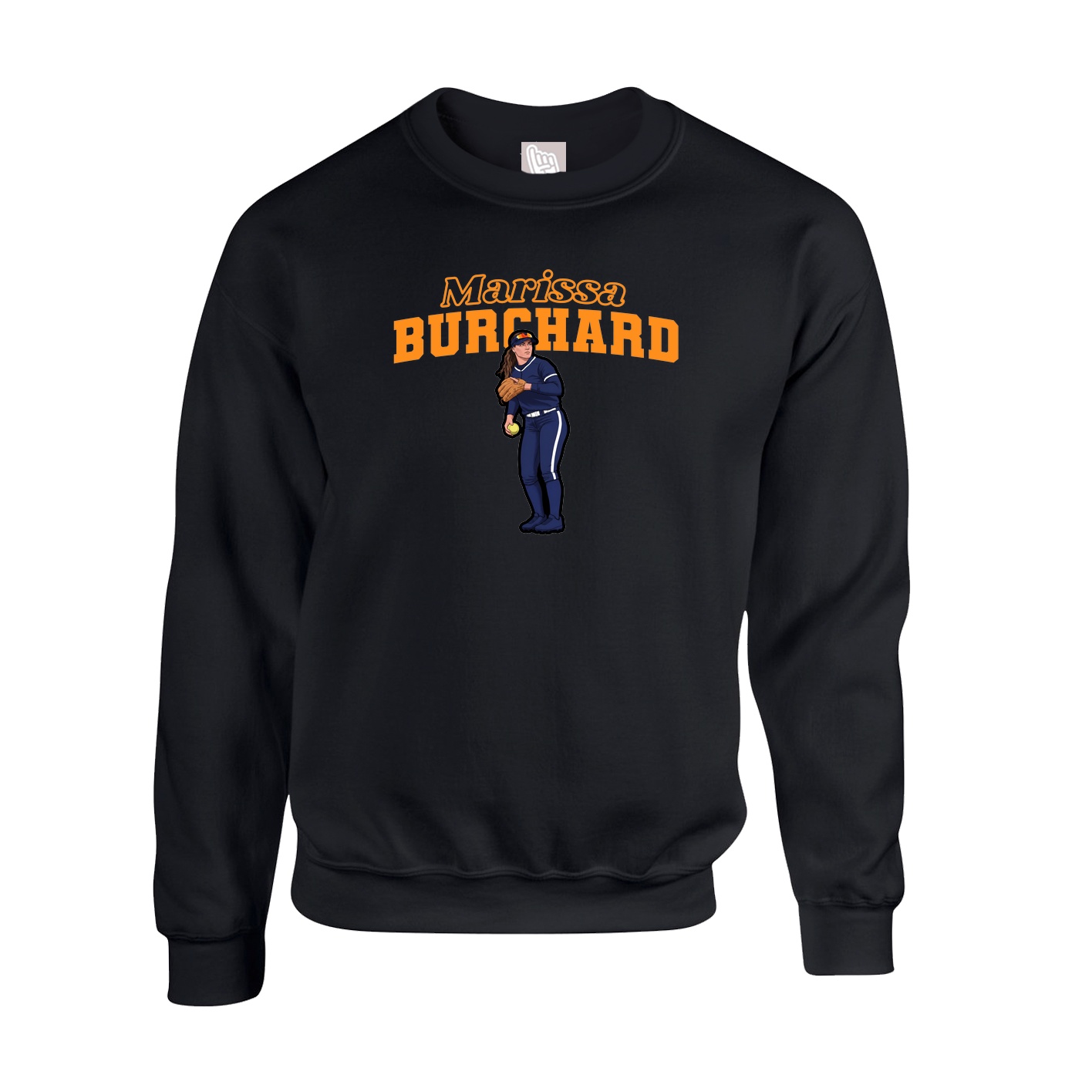 Fleece Crew — Name Arch in Black