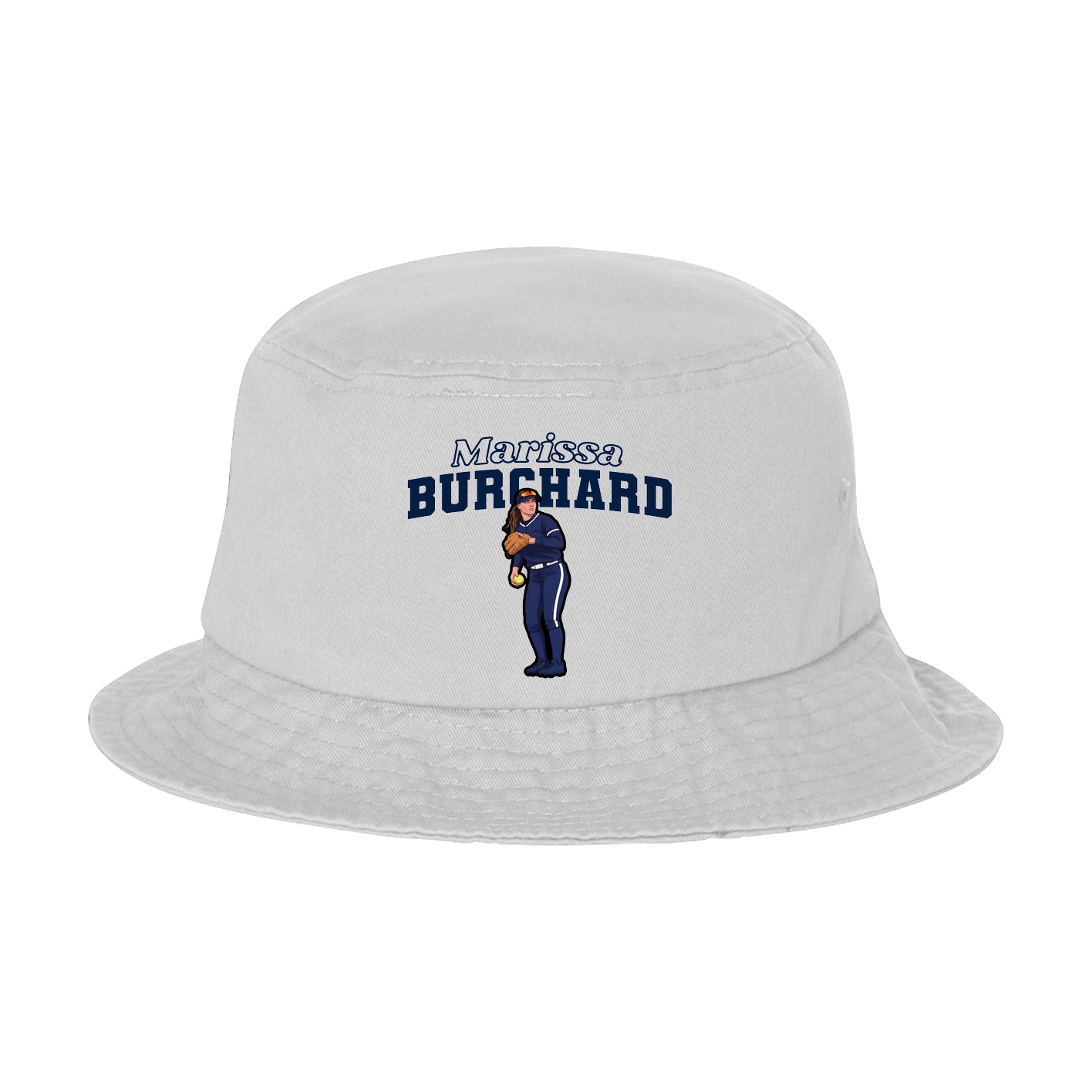 Bucket Cap — Name Arch in White