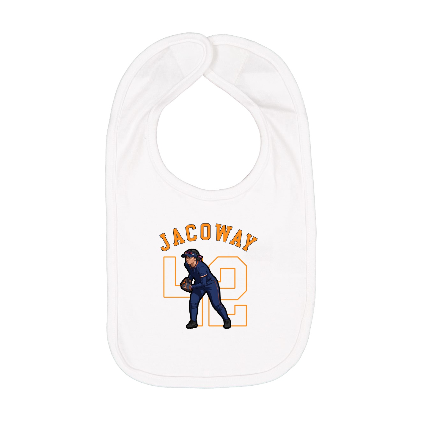 Infant Bib — Shirsey Arch in White