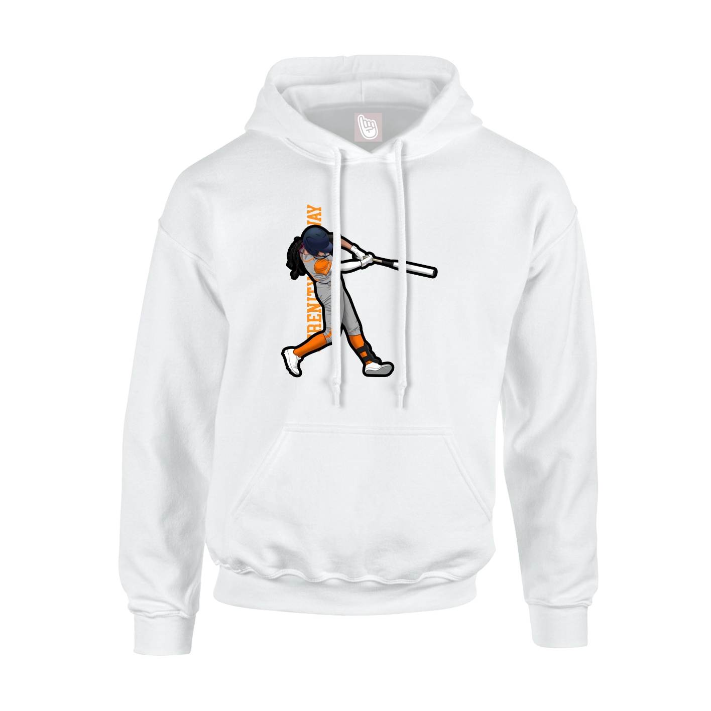 Hoodie — Name Vertical in White