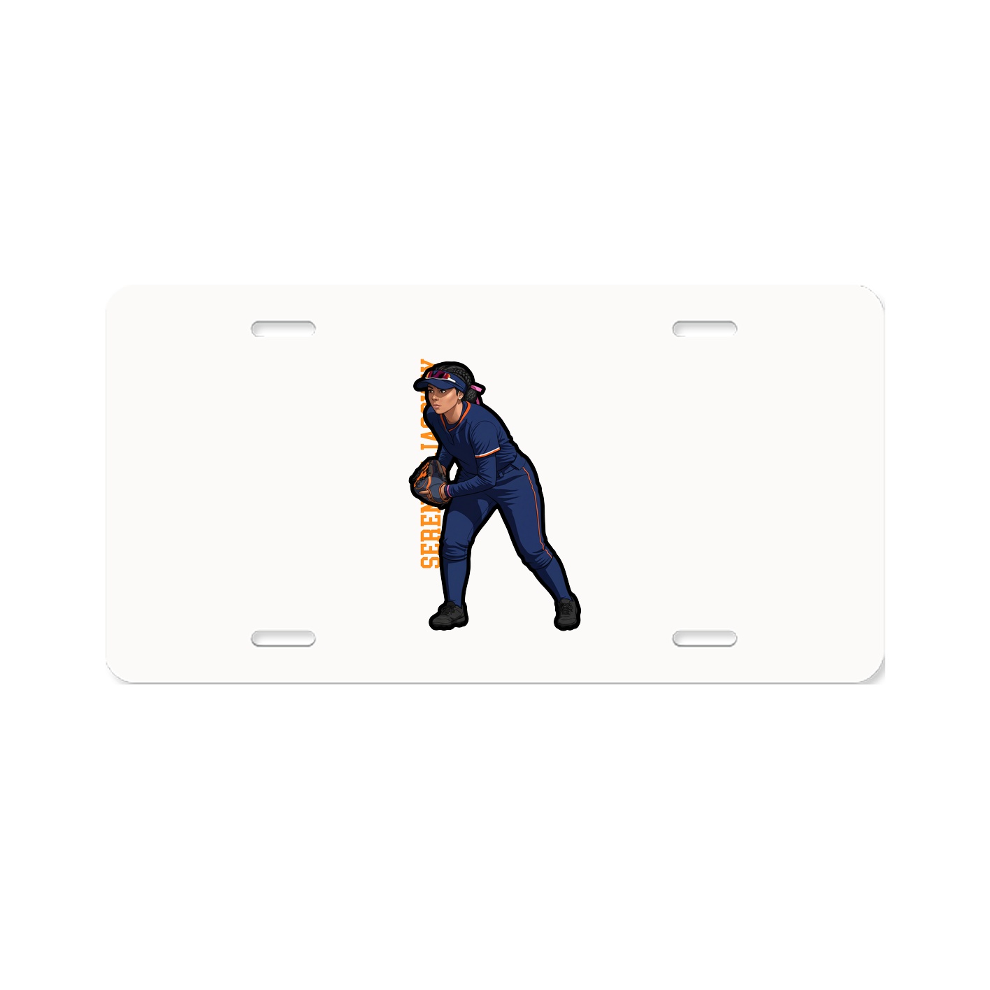 License Plate — Name Vertical in Classic