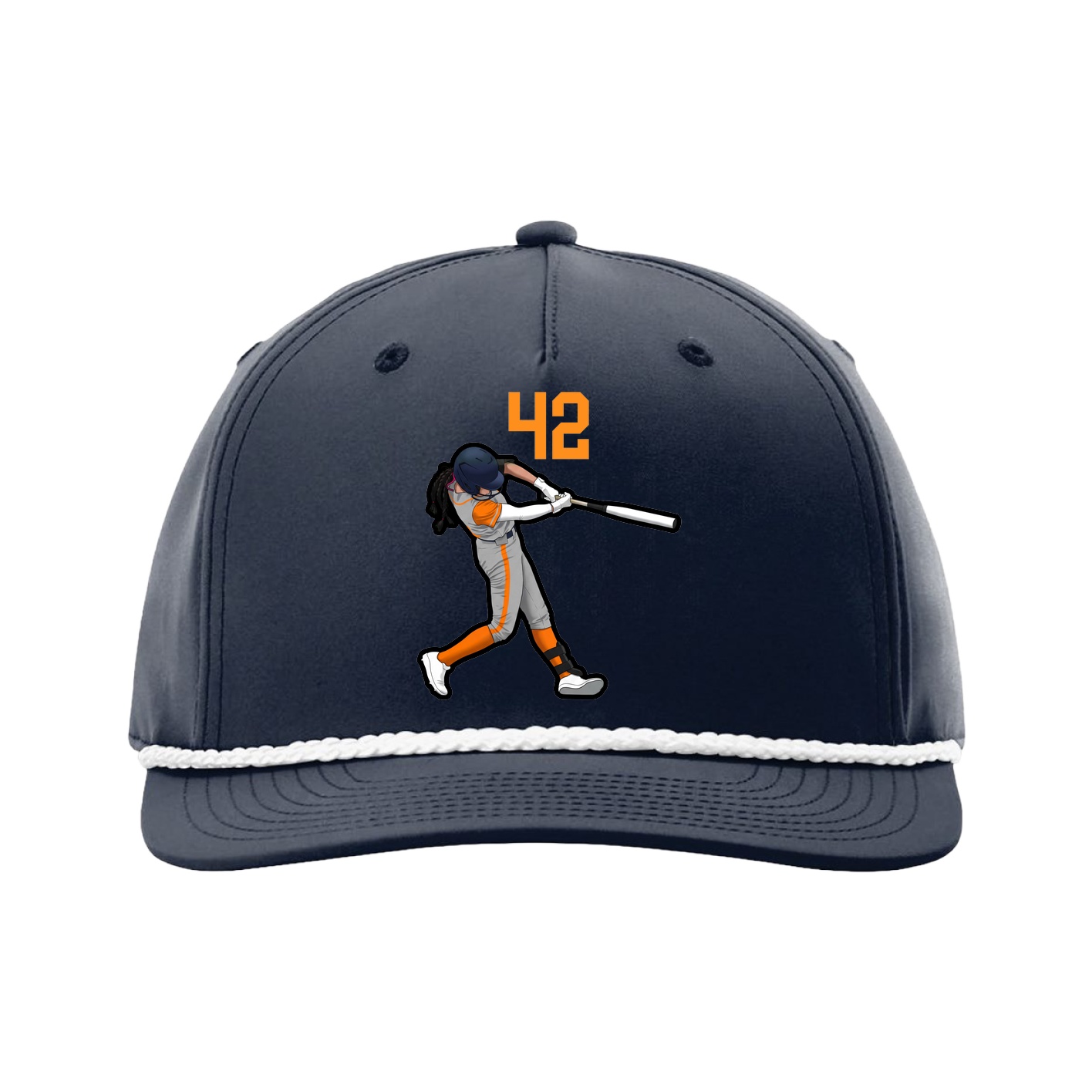 Five-Panel Classic Rope Cap — Number Top in Navy