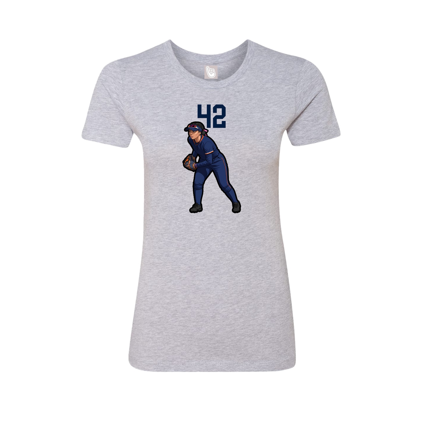 Fitted Women's Tee — Number Top in Grey