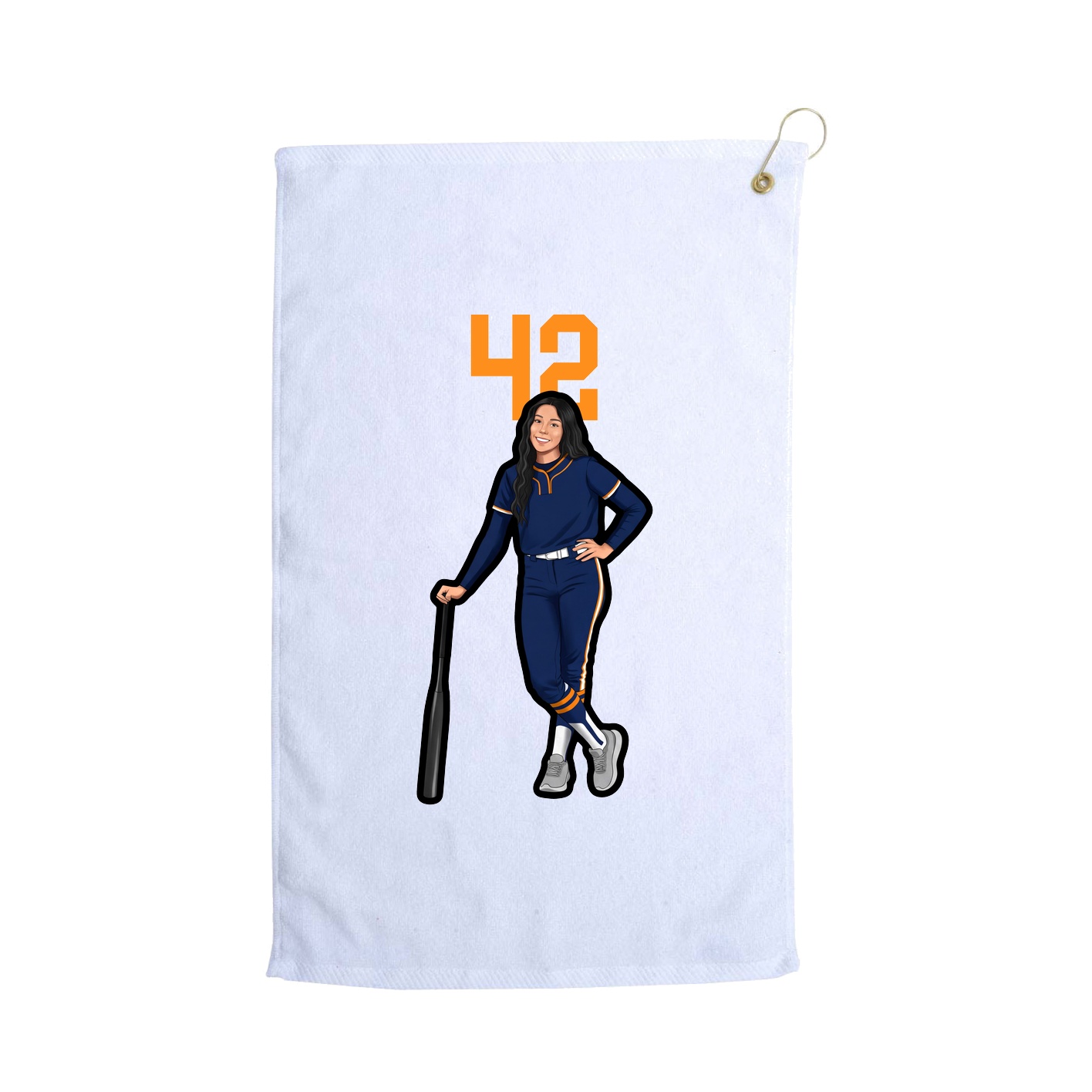 Golf Towel — Number Top in White